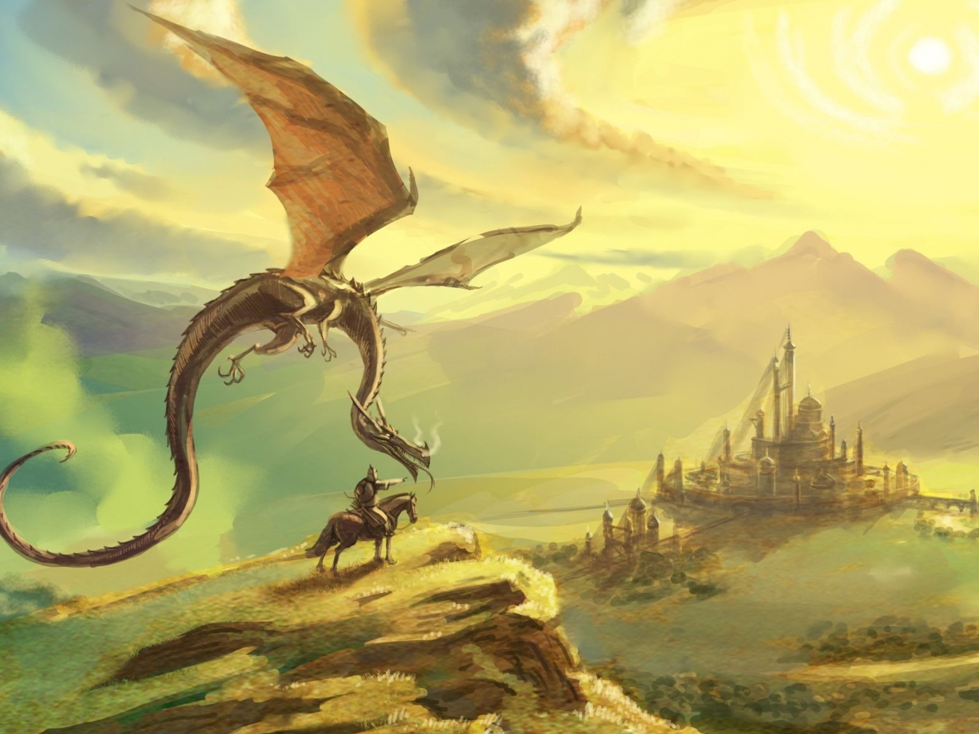 25418 Bild herunterladen fantasie, dragons, gelb - Hintergrundbilder und Bildschirmschoner kostenlos