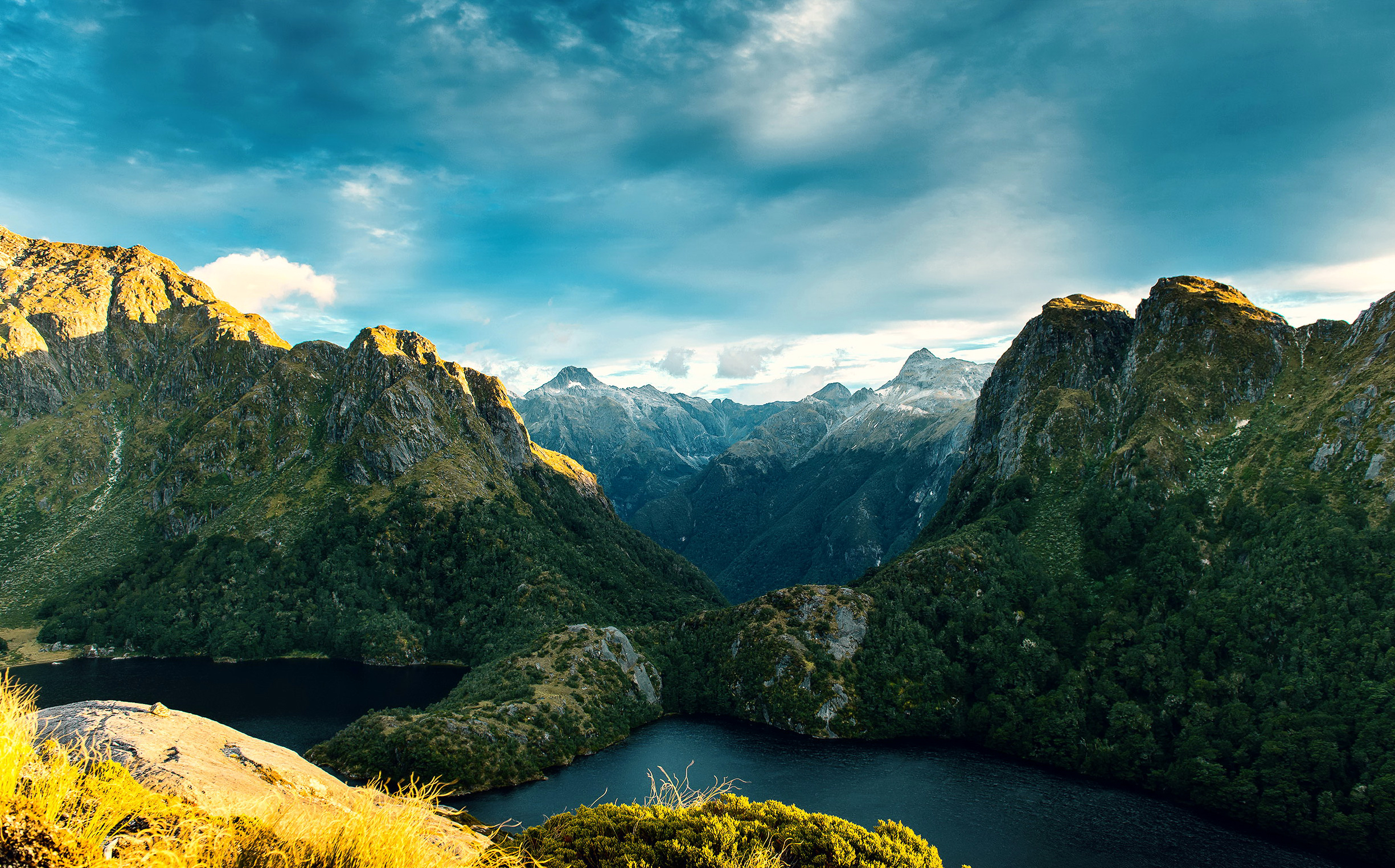 71372 скачать обои новая зеландия, горы, национальный парк фьордленд, природа, озеро - заставки и картинки бесплатно