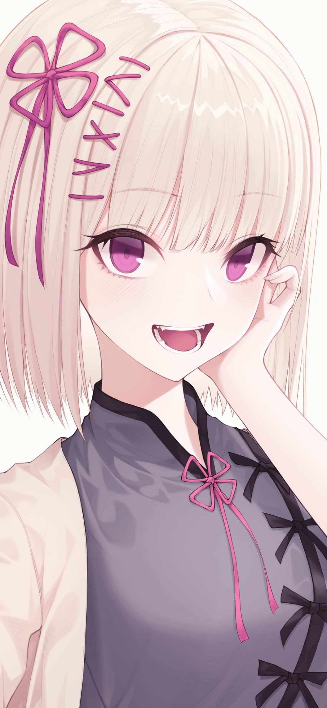 Handy-Wallpaper Blond, Original, Blondinen, Animes, Lila Augen kostenlos herunterladen.