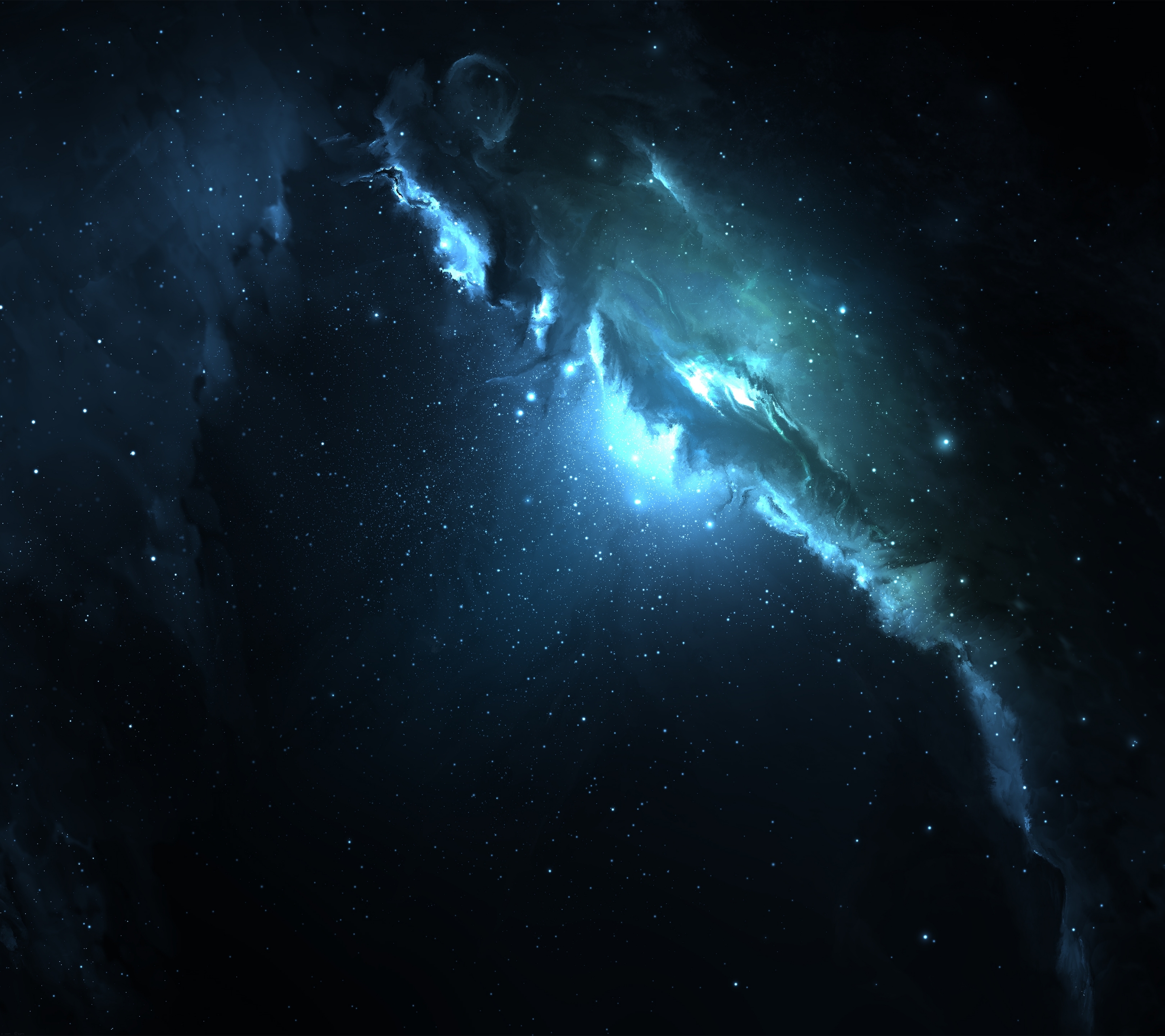 Скачать обои бесплатно Космос, Синий, Туманность, Пространство, Научная Фантастика картинка на рабочий стол ПК