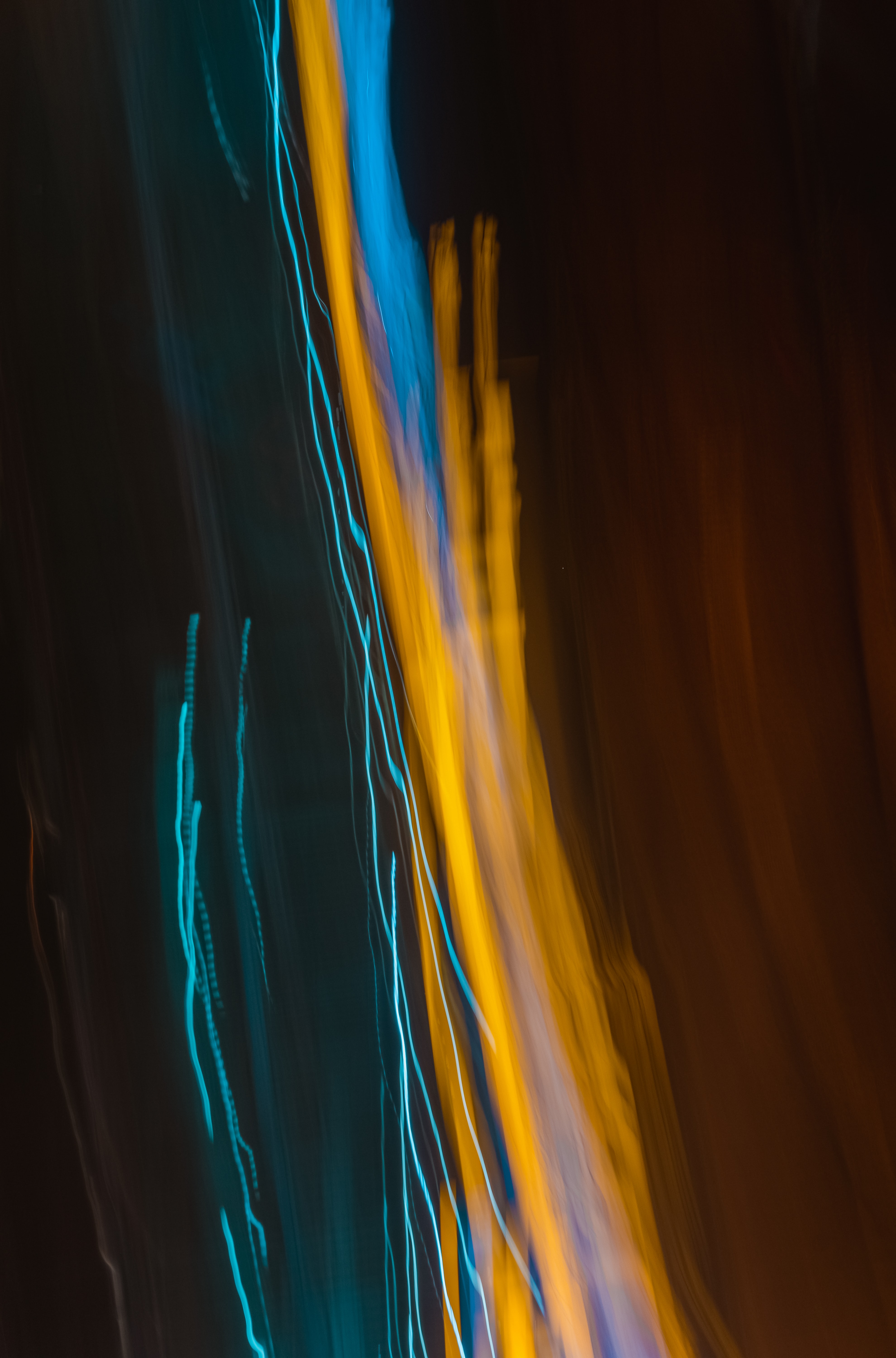 abstract, yellow, blue, shine, light, long exposure 4K, Ultra HD