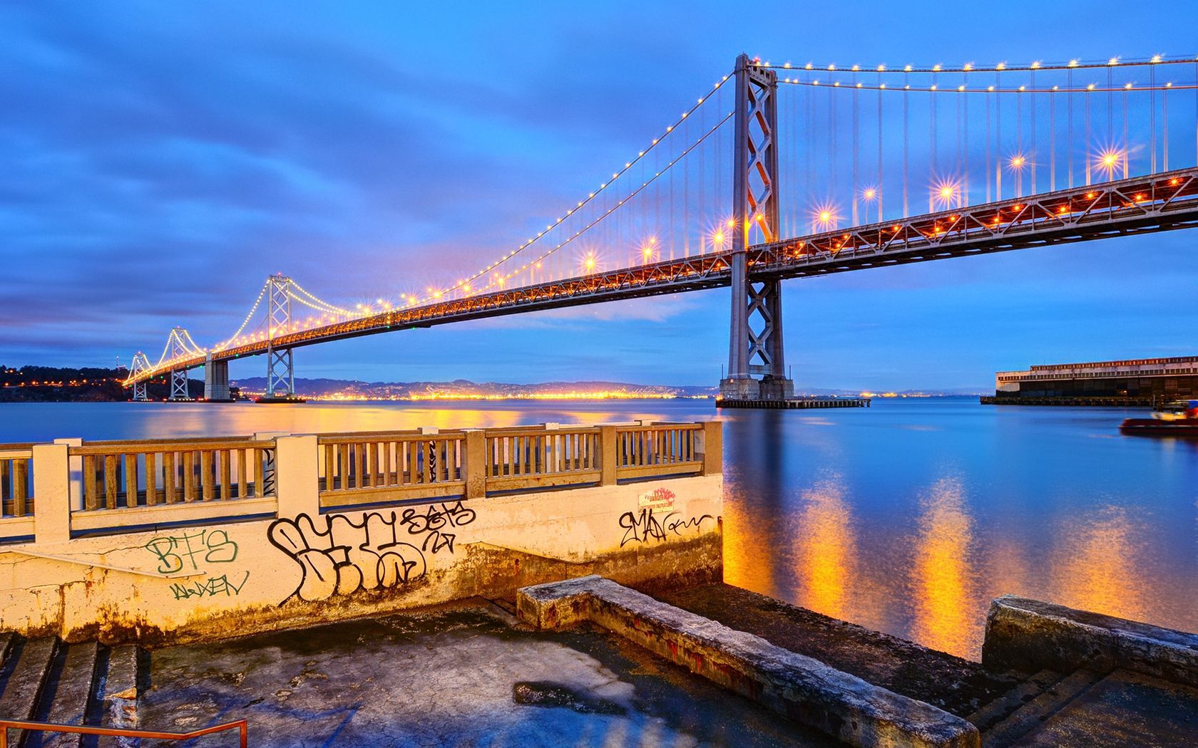Скачать обои бесплатно Мост, Сан Франциско, Города, Набережная, Калифорния картинка на рабочий стол ПК
