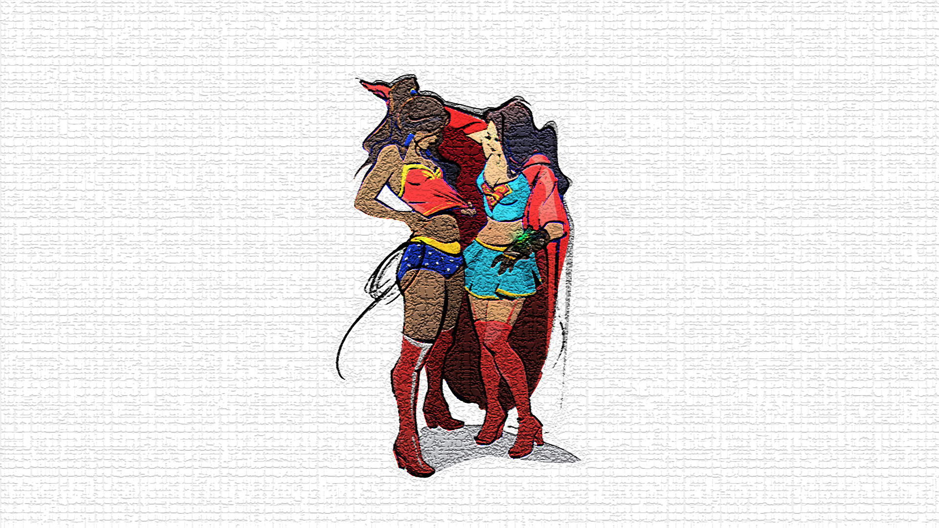 Téléchargez gratuitement l'image Collage, Bande Dessinées, Wonder Woman, Super Girl sur le bureau de votre PC