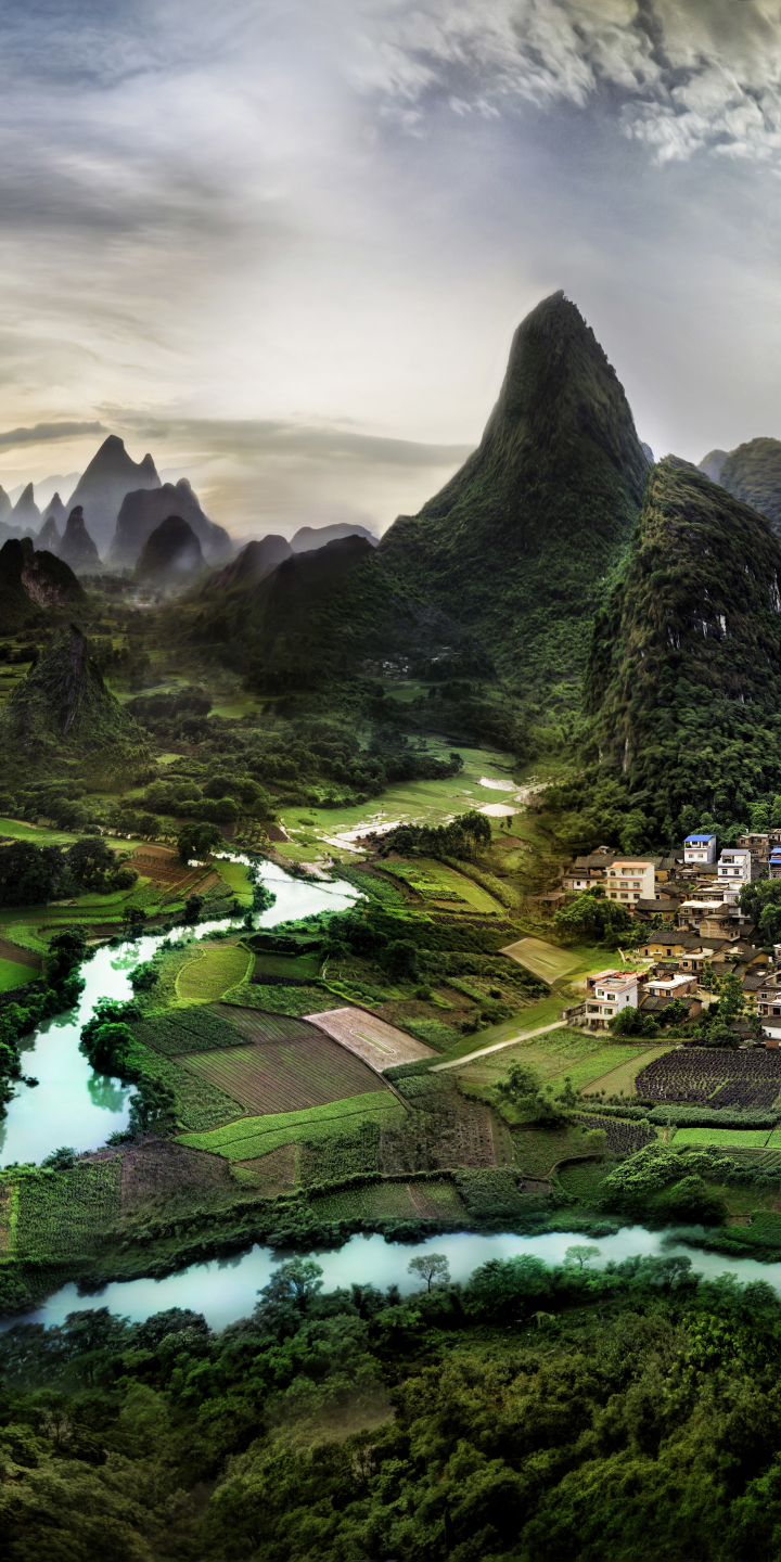 Download mobile wallpaper Landscape, Mountain, China, River, Photography, Nanling Mountains, Guanxi Zhuang, Li River for free.