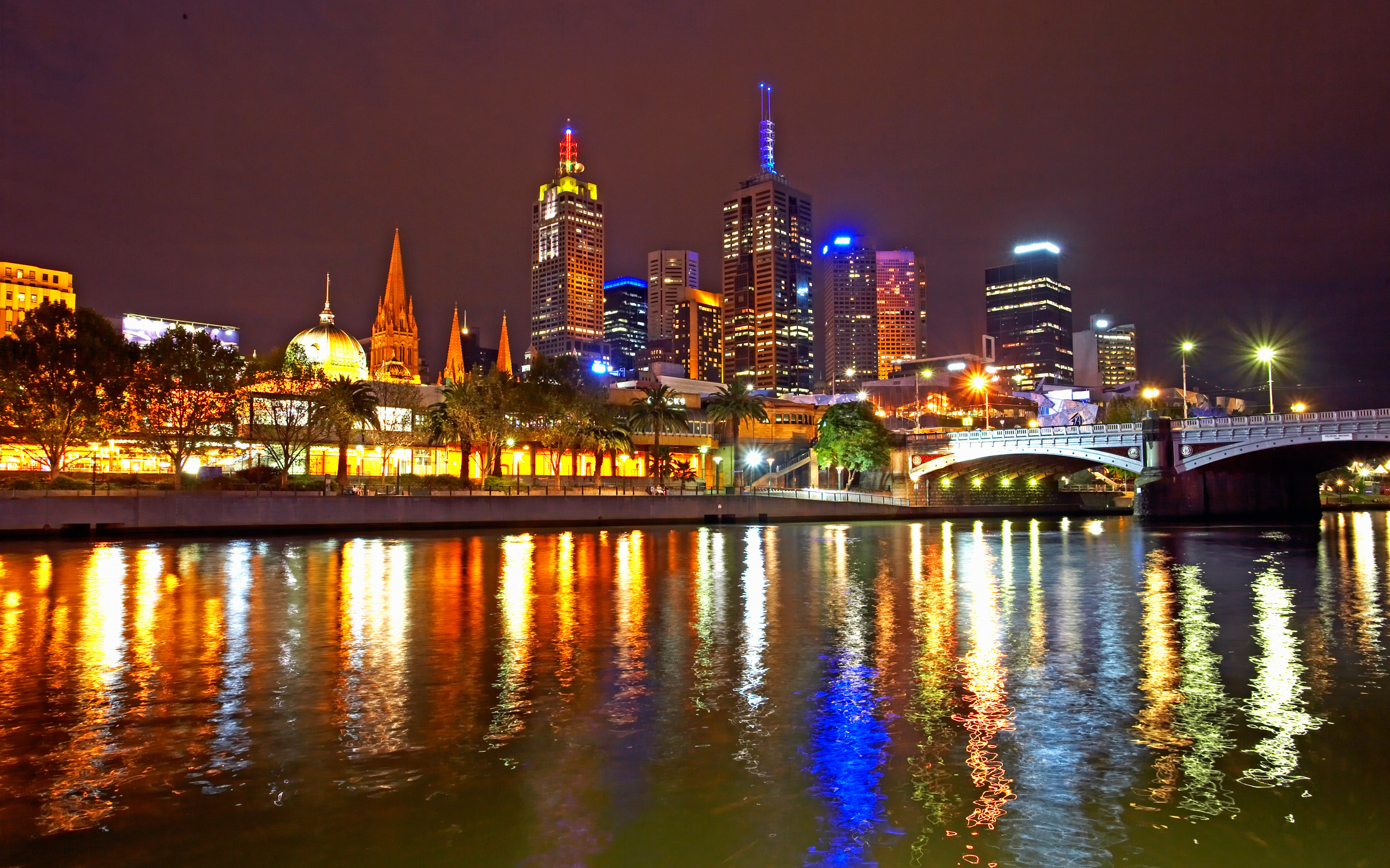 318507 скачать картинку река, сделано человеком, мельбурн, австралия, свет, небоскрёб, река ярра, города - обои и заставки бесплатно