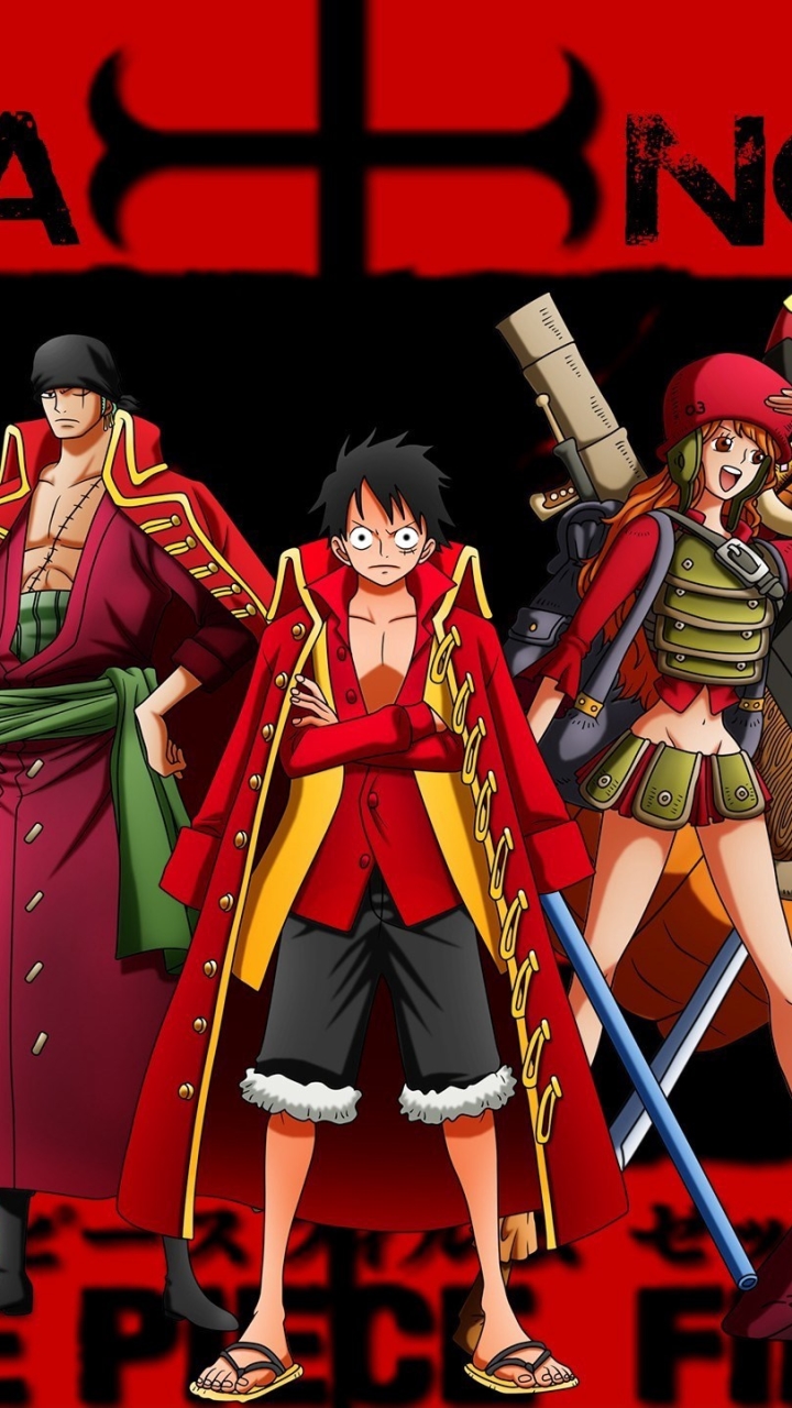 Handy-Wallpaper Animes, One Piece, Roronoa Zorro, Affe D Luffy, Nami (Einteiler) kostenlos herunterladen.