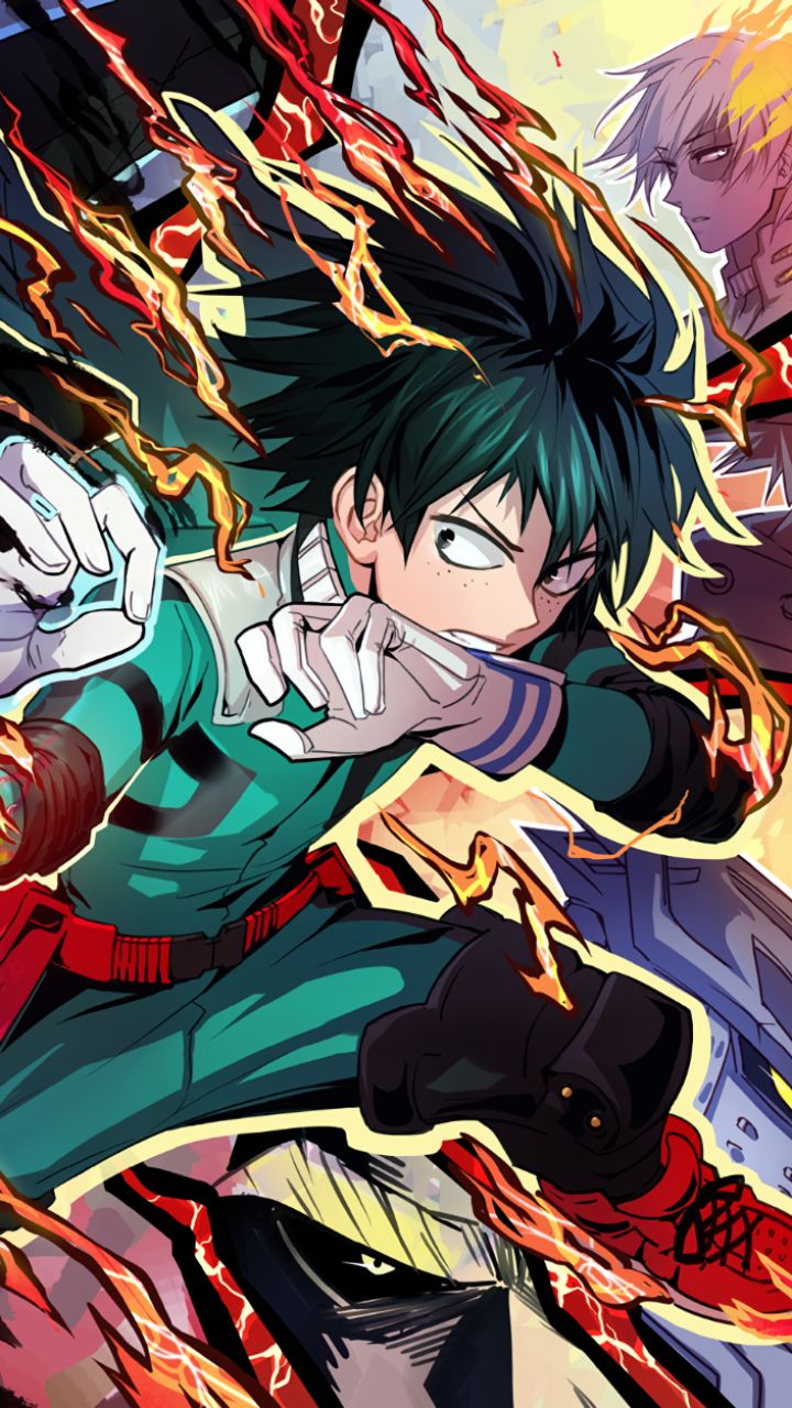 Download mobile wallpaper Anime, Izuku Midoriya, Katsuki Bakugou, My Hero Academia for free.