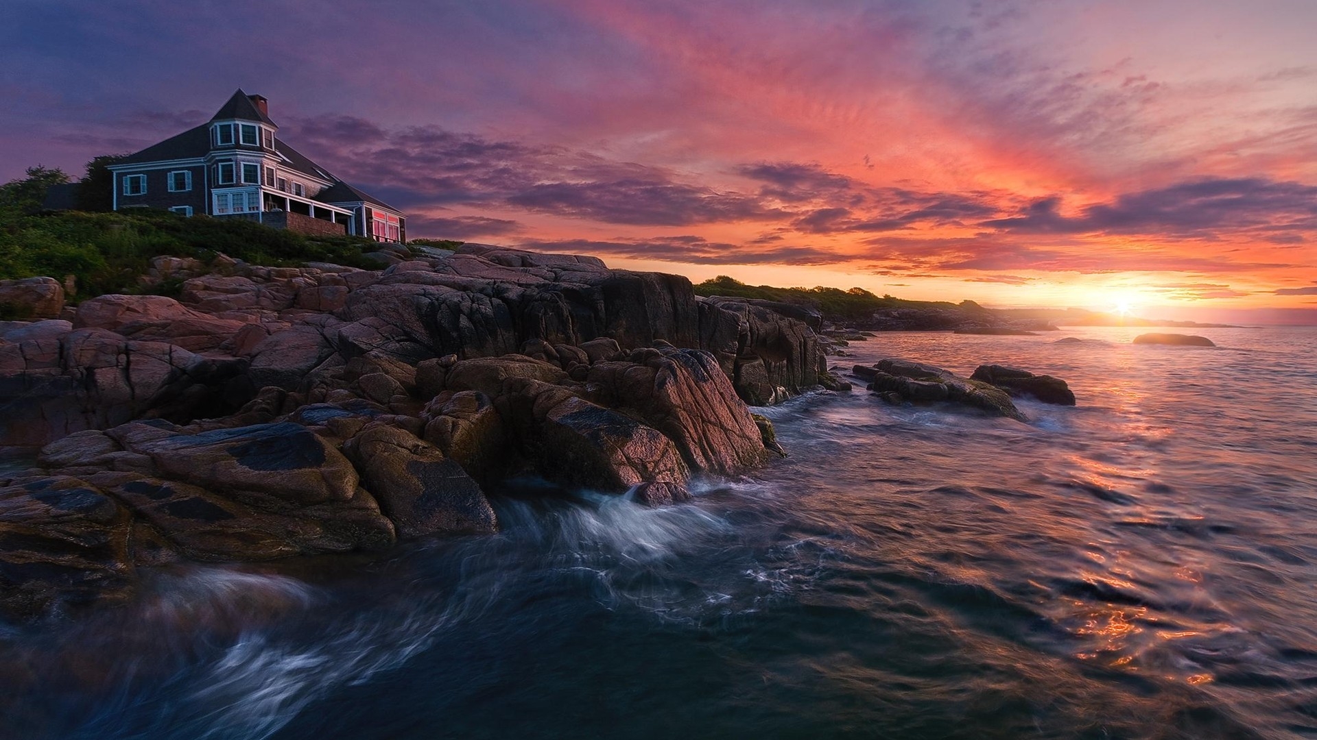 Laden Sie das Küste, Ozean, Haus, Villa, Fotografie, Meer-Bild kostenlos auf Ihren PC-Desktop herunter