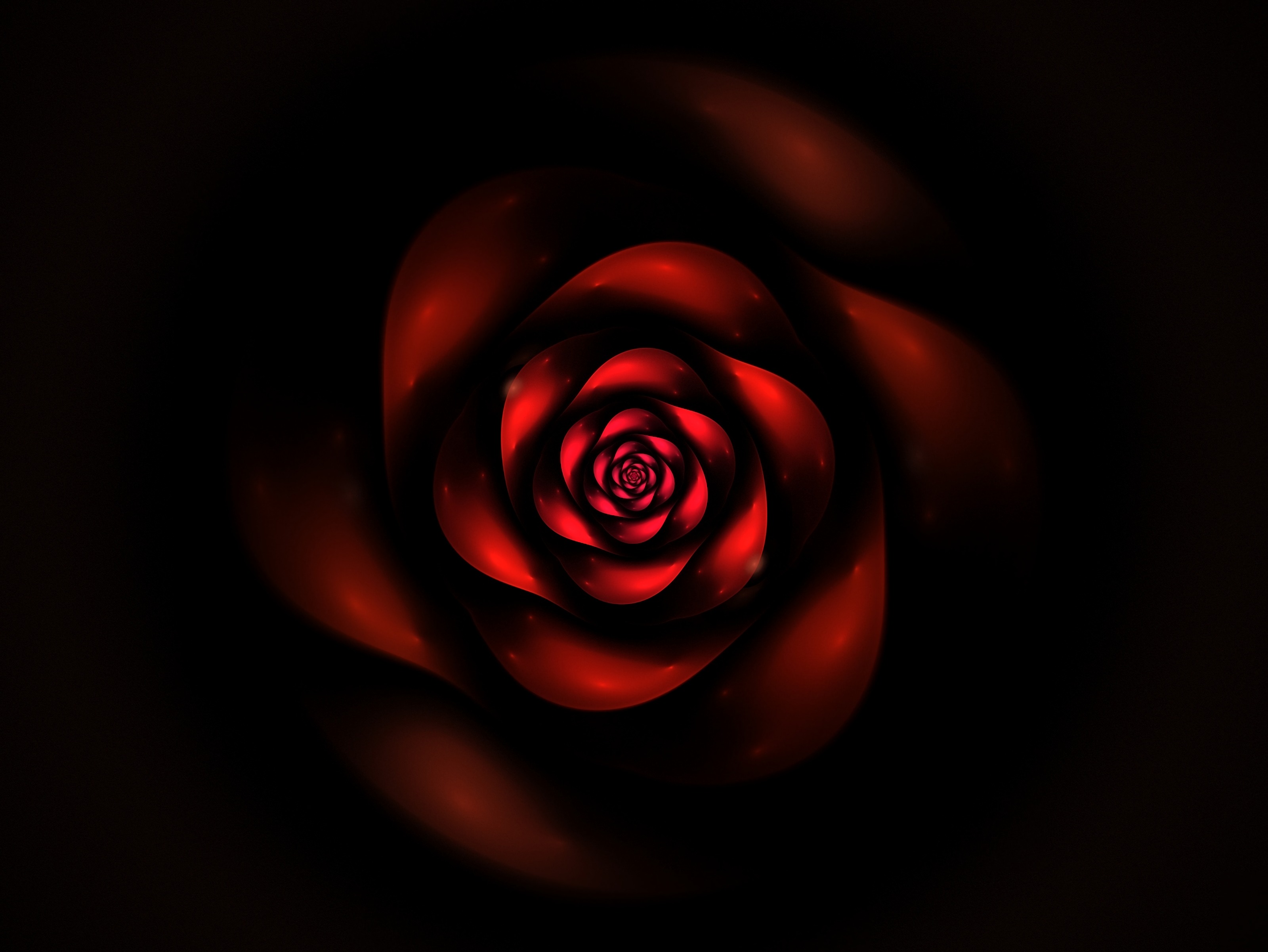 dark, abstract, red, fractal, swirling, involute HD wallpaper