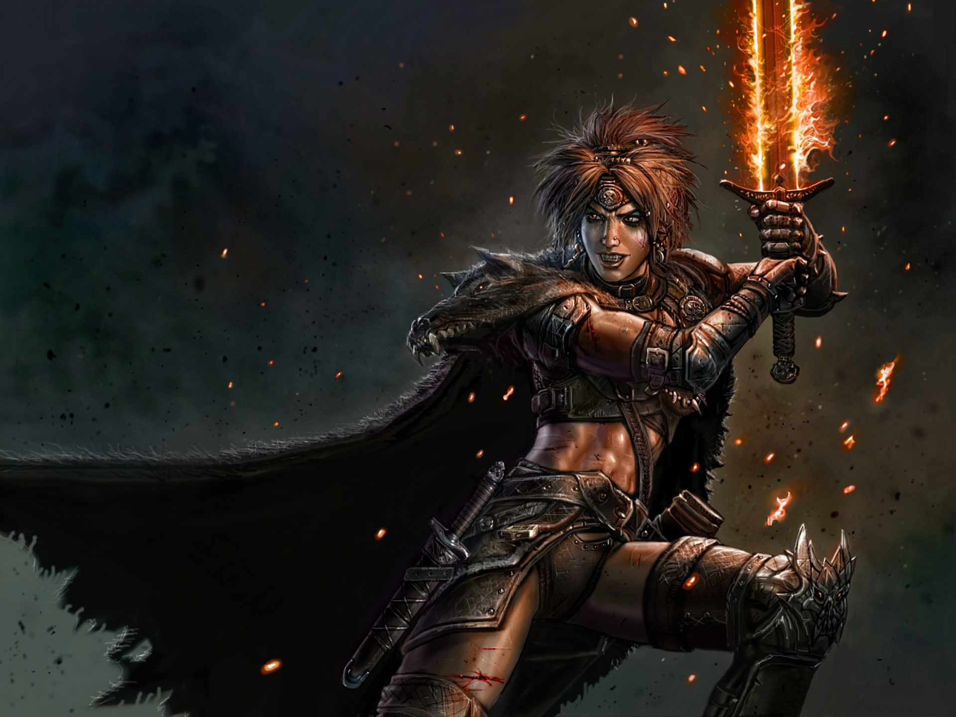 Download mobile wallpaper Fantasy, Sword, Women Warrior, Woman Warrior for free.