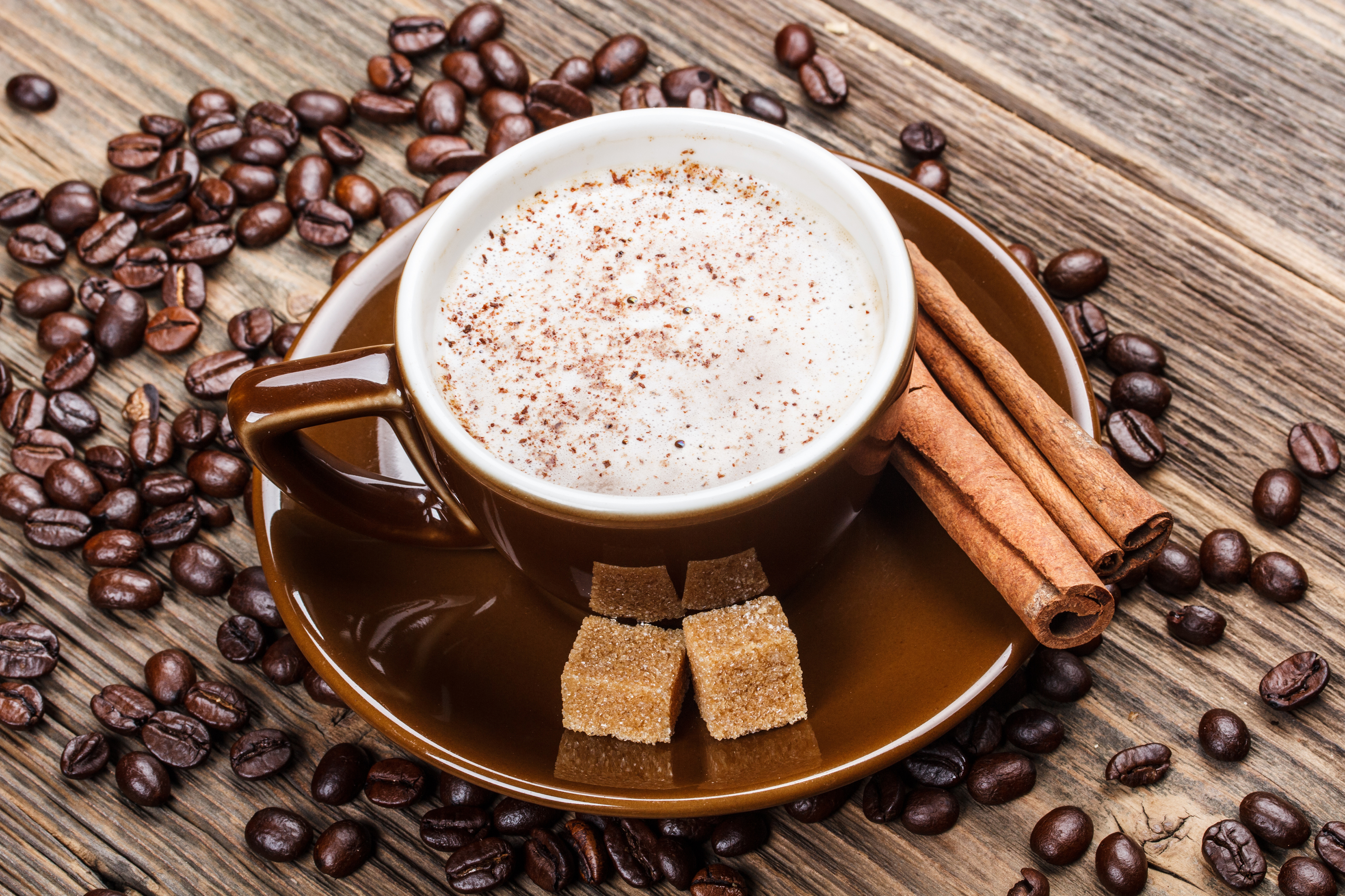 Download mobile wallpaper Food, Coffee, Cinnamon, Cup, Coffee Beans for free.