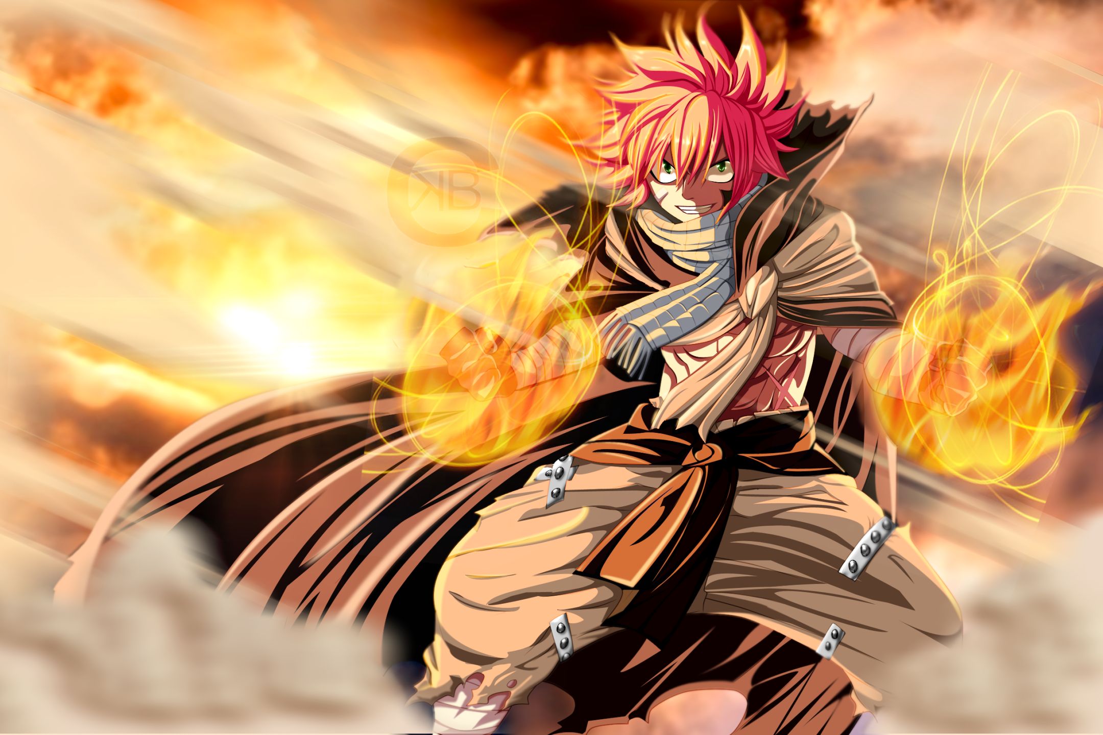 Free download wallpaper Anime, Fire, Scarf, Fairy Tail, Natsu Dragneel on your PC desktop