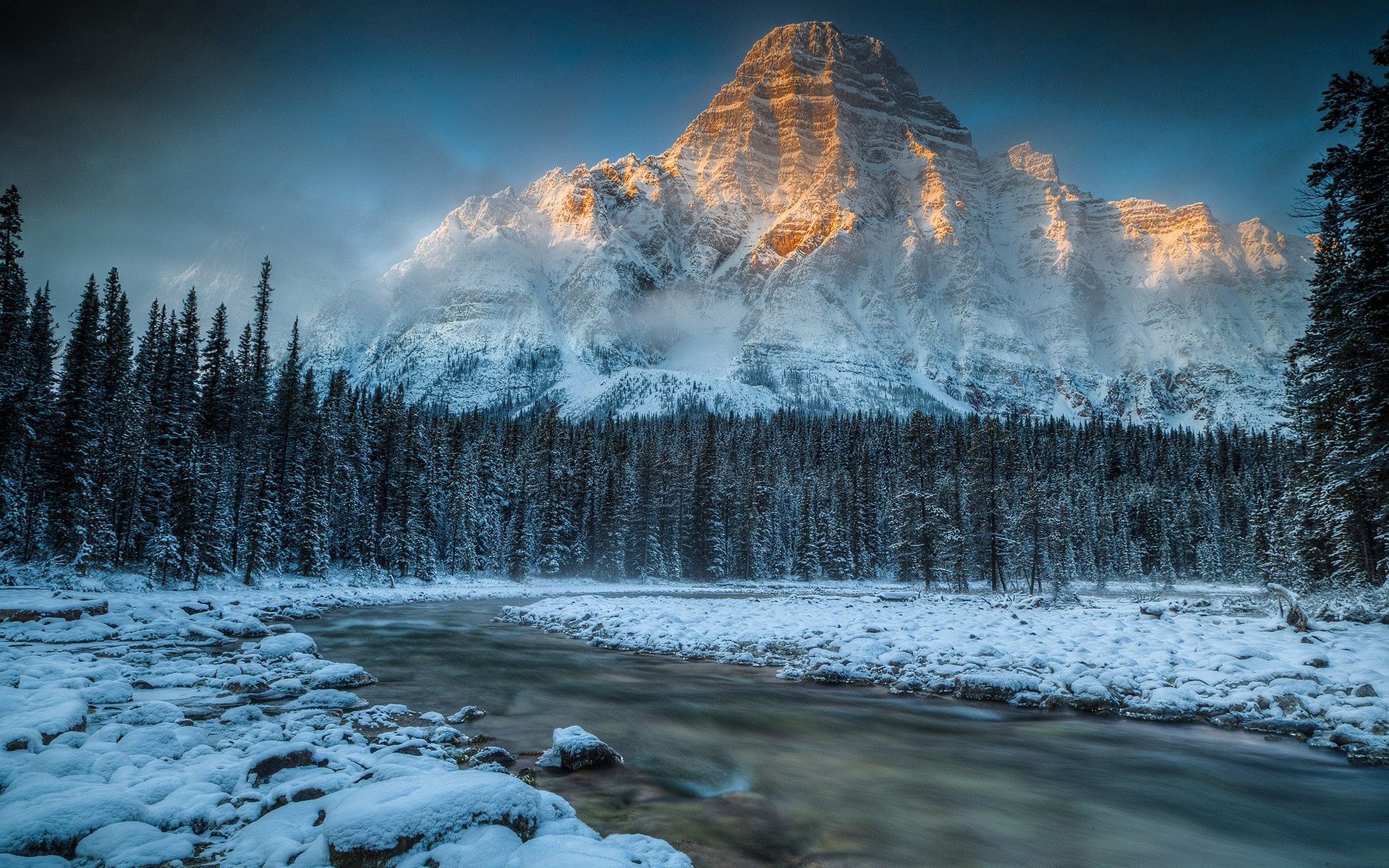 Téléchargez gratuitement l'image Neige, Rivières, Montagnes, Nature sur le bureau de votre PC