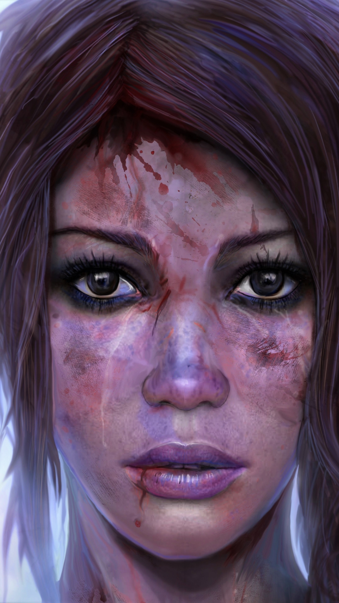 Handy-Wallpaper Blut, Tomb Raider, Traurig, Gesicht, Computerspiele, Lara Croft kostenlos herunterladen.