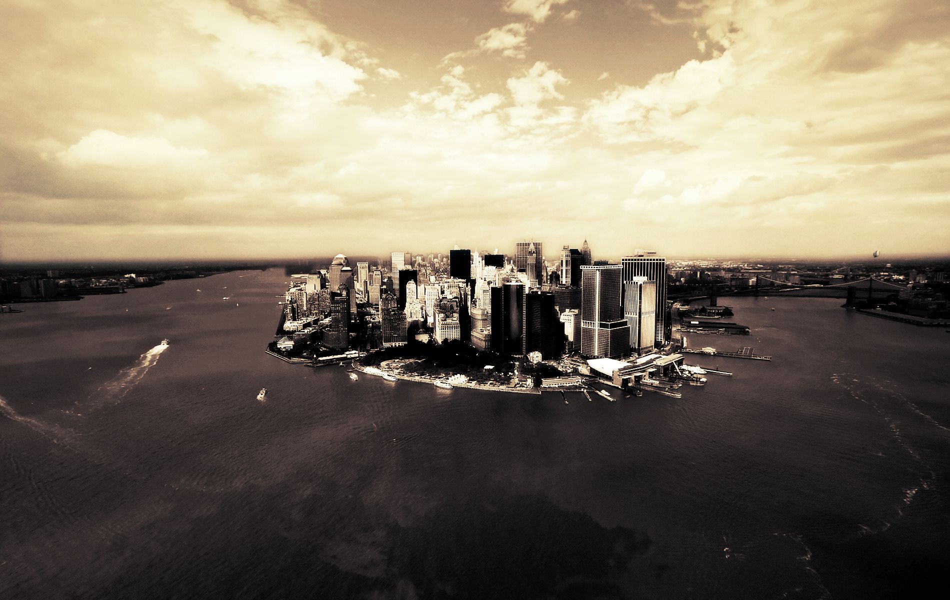 Download mobile wallpaper Tilt Shift, Manhattan, New York, Cities, Man Made for free.