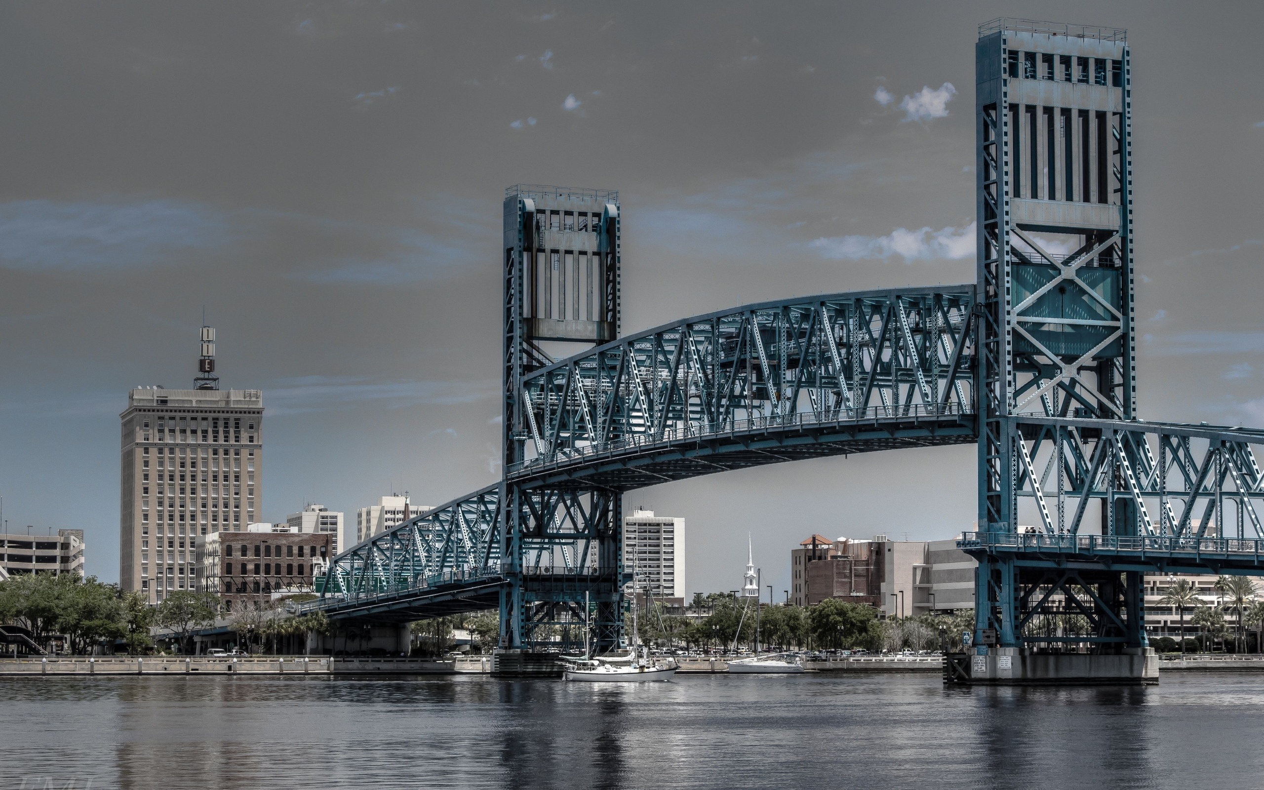Скачать картинку Мост На Мейн Стрит (Джексонвилл), Флорида, Мосты, Сделано Человеком в телефон бесплатно.