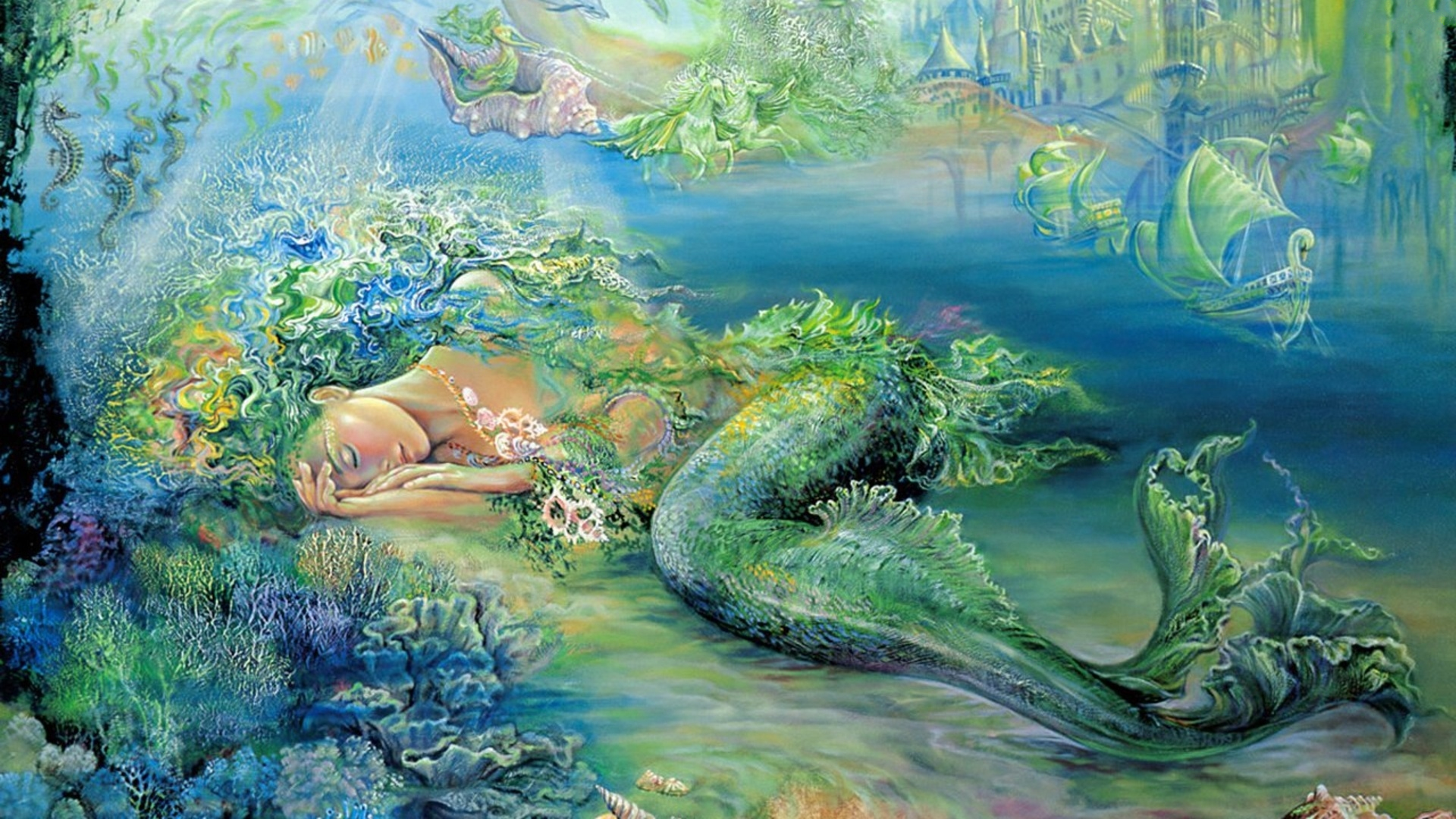 Download mobile wallpaper Fantasy, Colors, Painting, Mermaid for free.