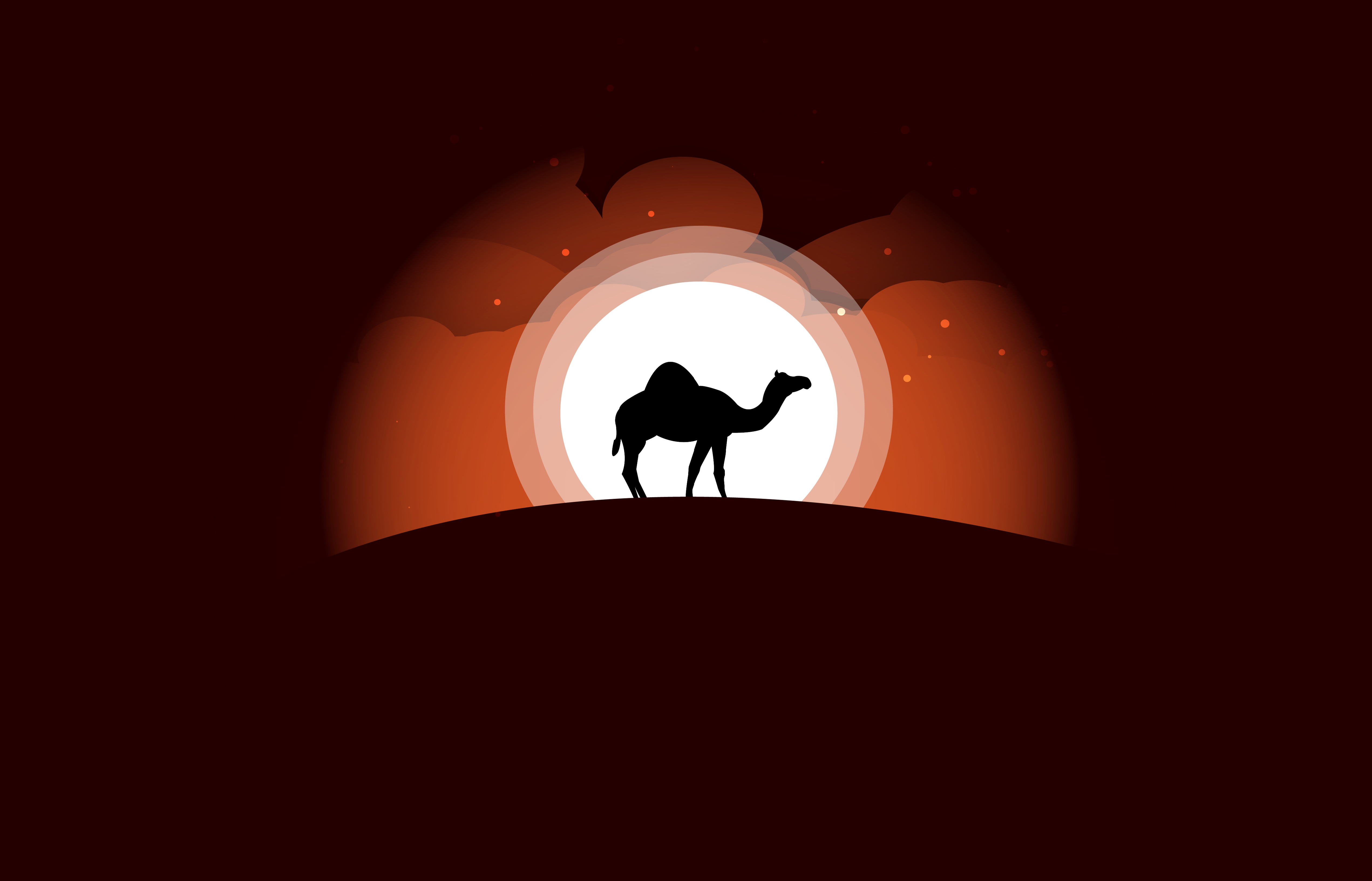 Download mobile wallpaper Moon, Artistic, Camel for free.