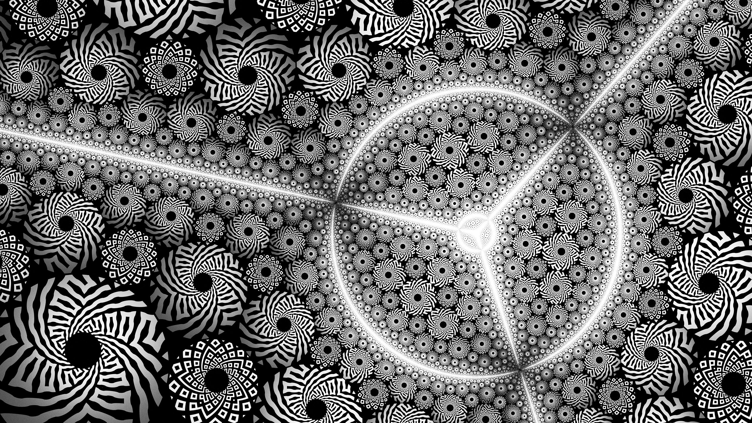 Download mobile wallpaper Abstract, Pattern, Fractal, Black & White for free.