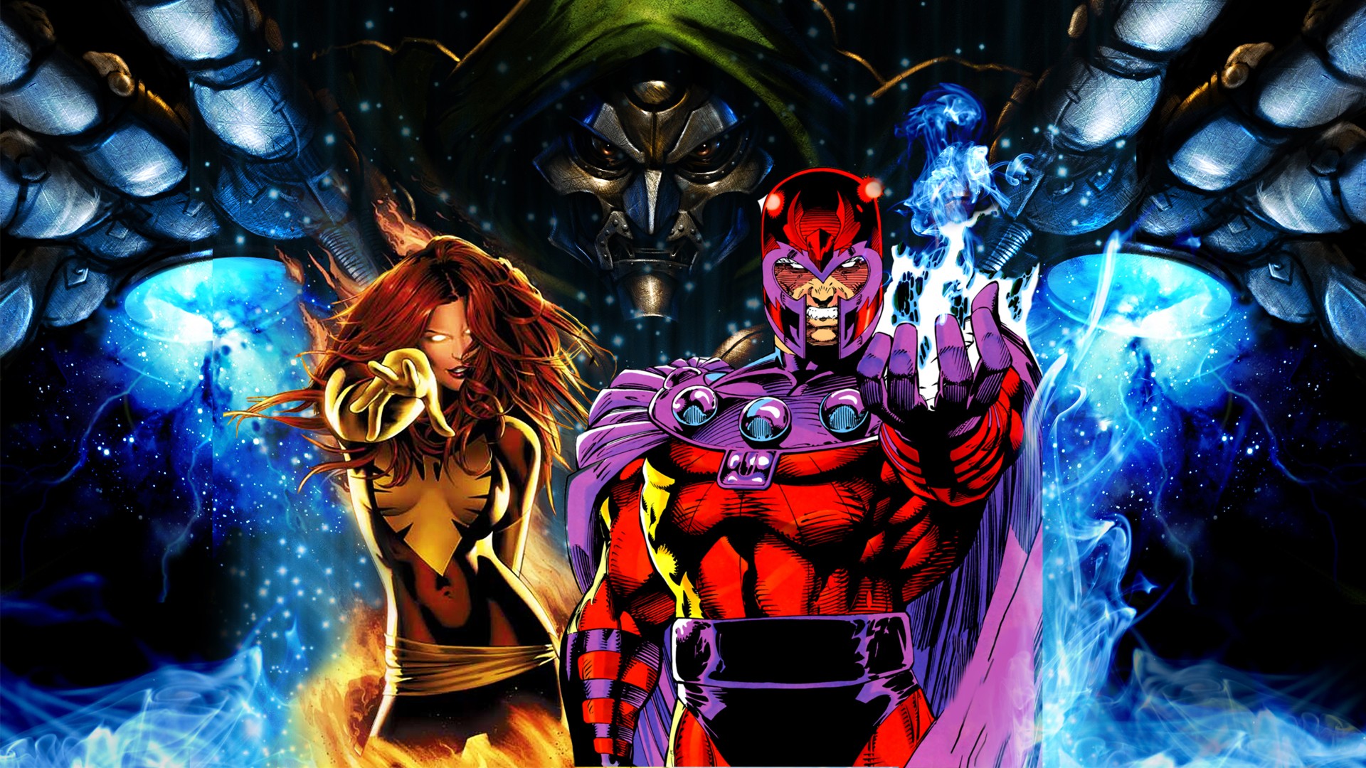 comics, x men, doctor doom, jean grey, magneto (marvel comics), phoenix (marvel comics)