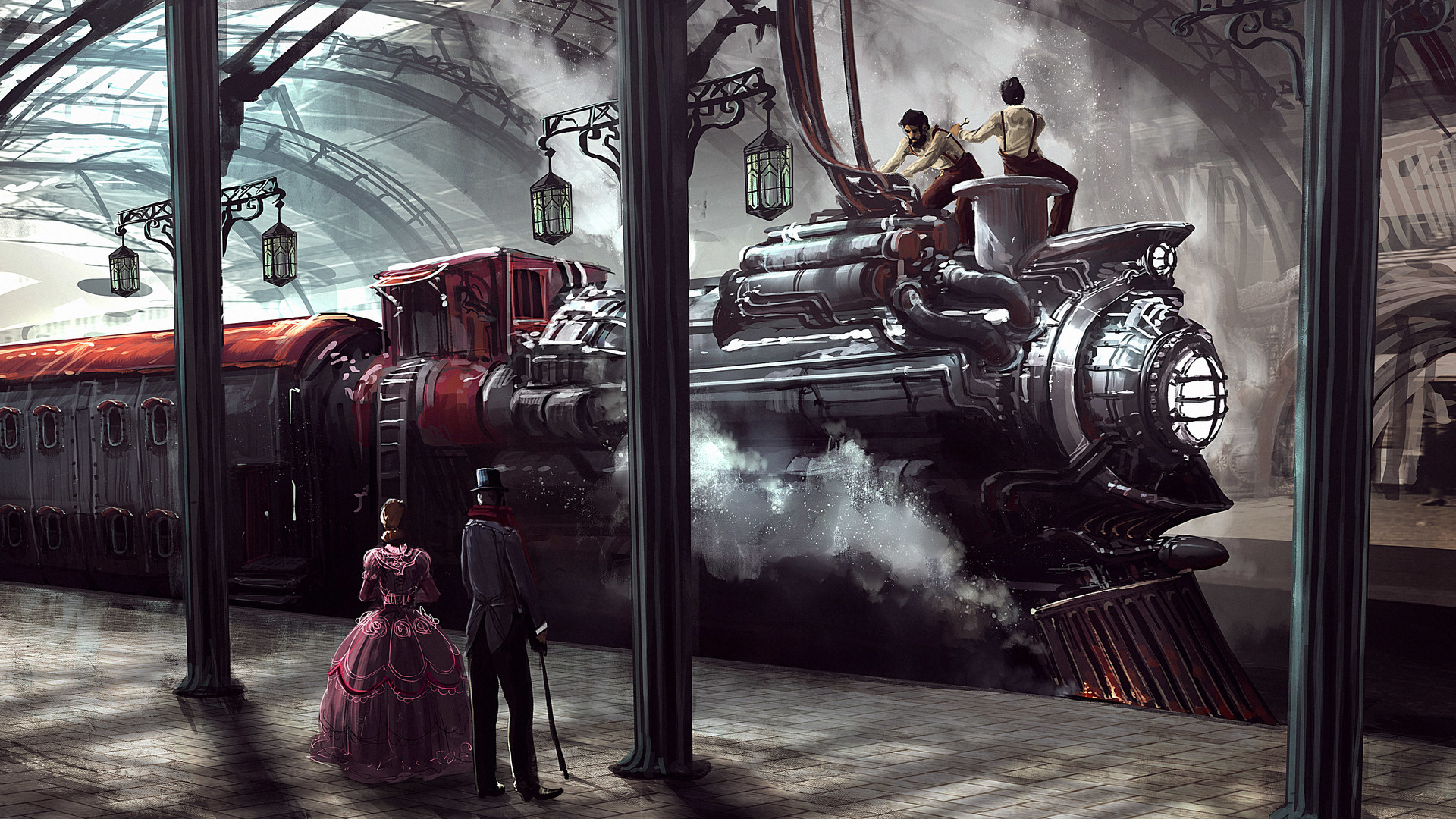 851404 descargar imagen ciencia ficción, steampunk, locomotora, celebridad, estación de tren, tren: fondos de pantalla y protectores de pantalla gratis