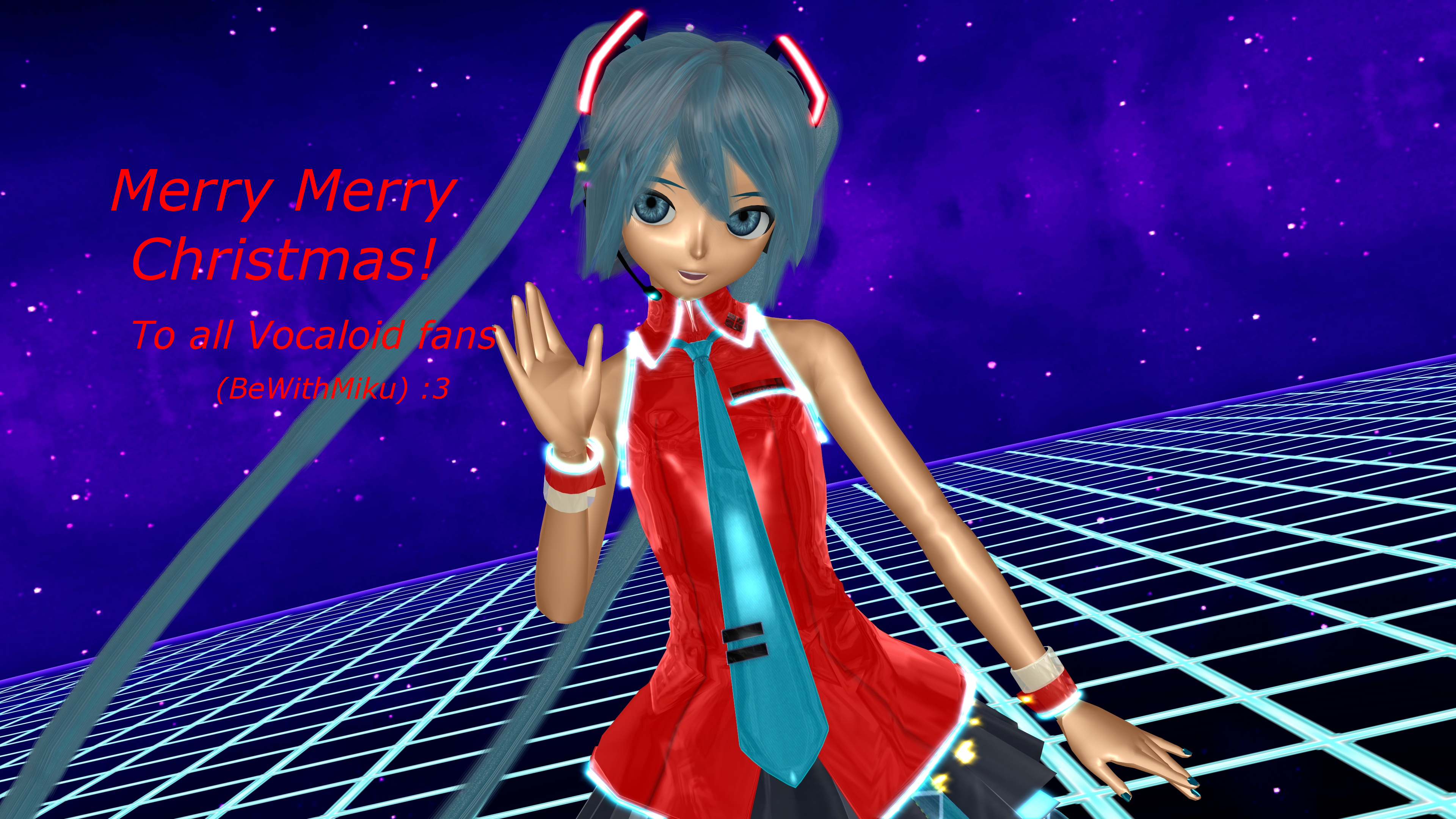 Téléchargez gratuitement l'image Vocaloïde, Yeux Bleus, Animé, Cheveux Bleus, Hatsune Miku, Joyeux Noël sur le bureau de votre PC