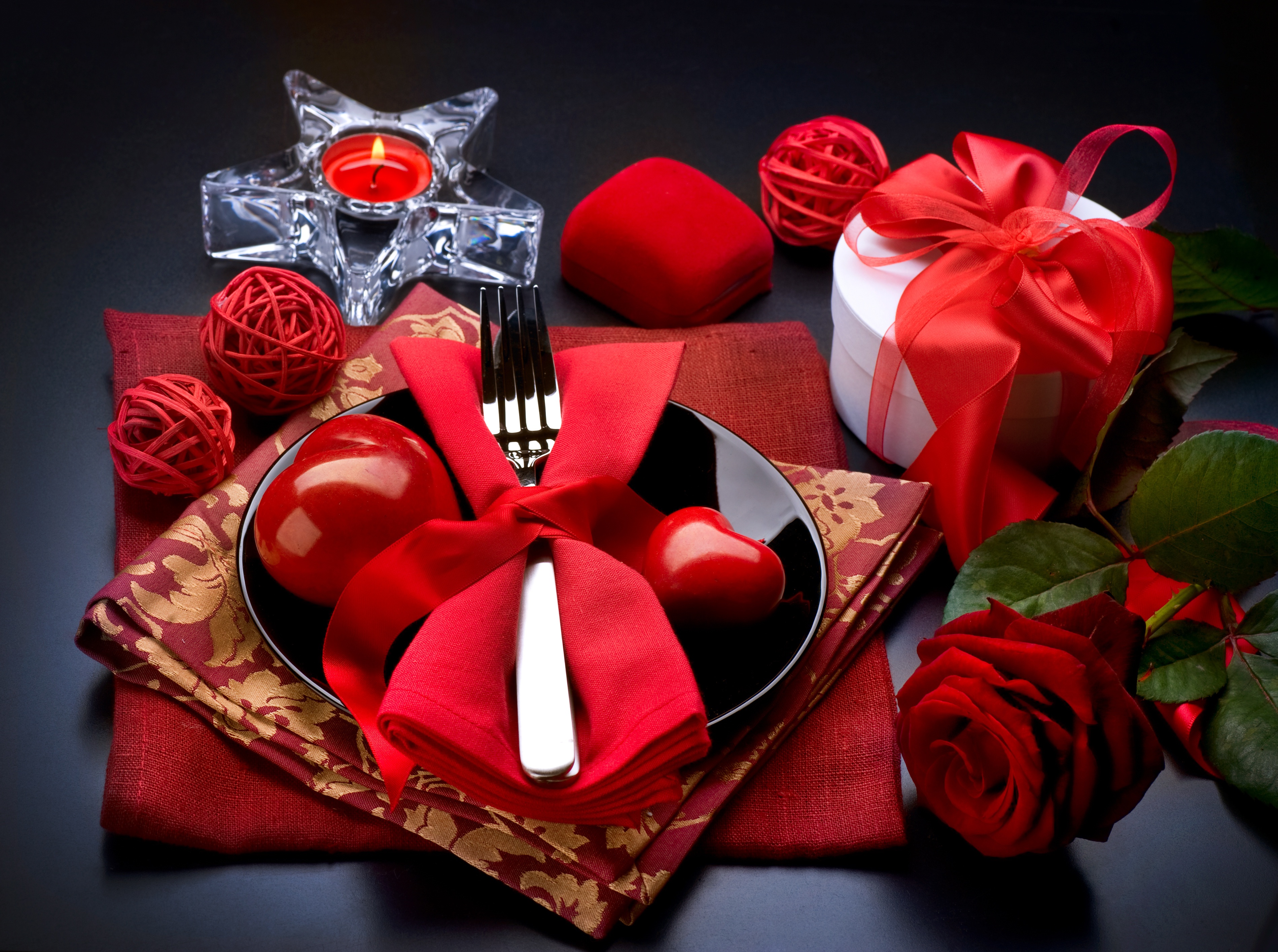 Download mobile wallpaper Valentine's Day, Rose, Holiday, Heart, Candle for free.