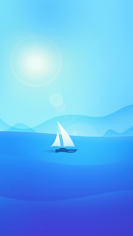 1323275 descargar fondo de pantalla artístico, bote, azul, minimalista, océano: protectores de pantalla e imágenes gratis