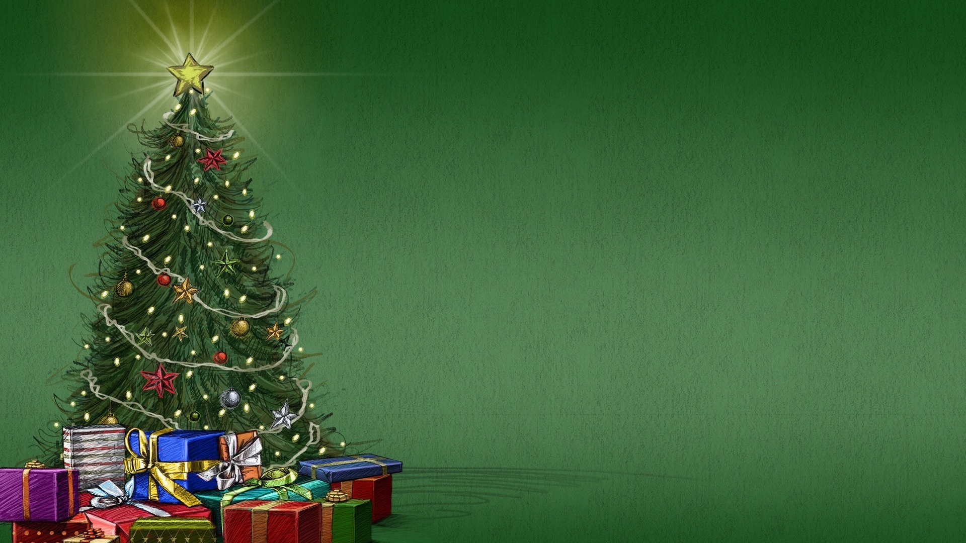Free download wallpaper New Year, Fir Trees, Holidays, Christmas Xmas on your PC desktop