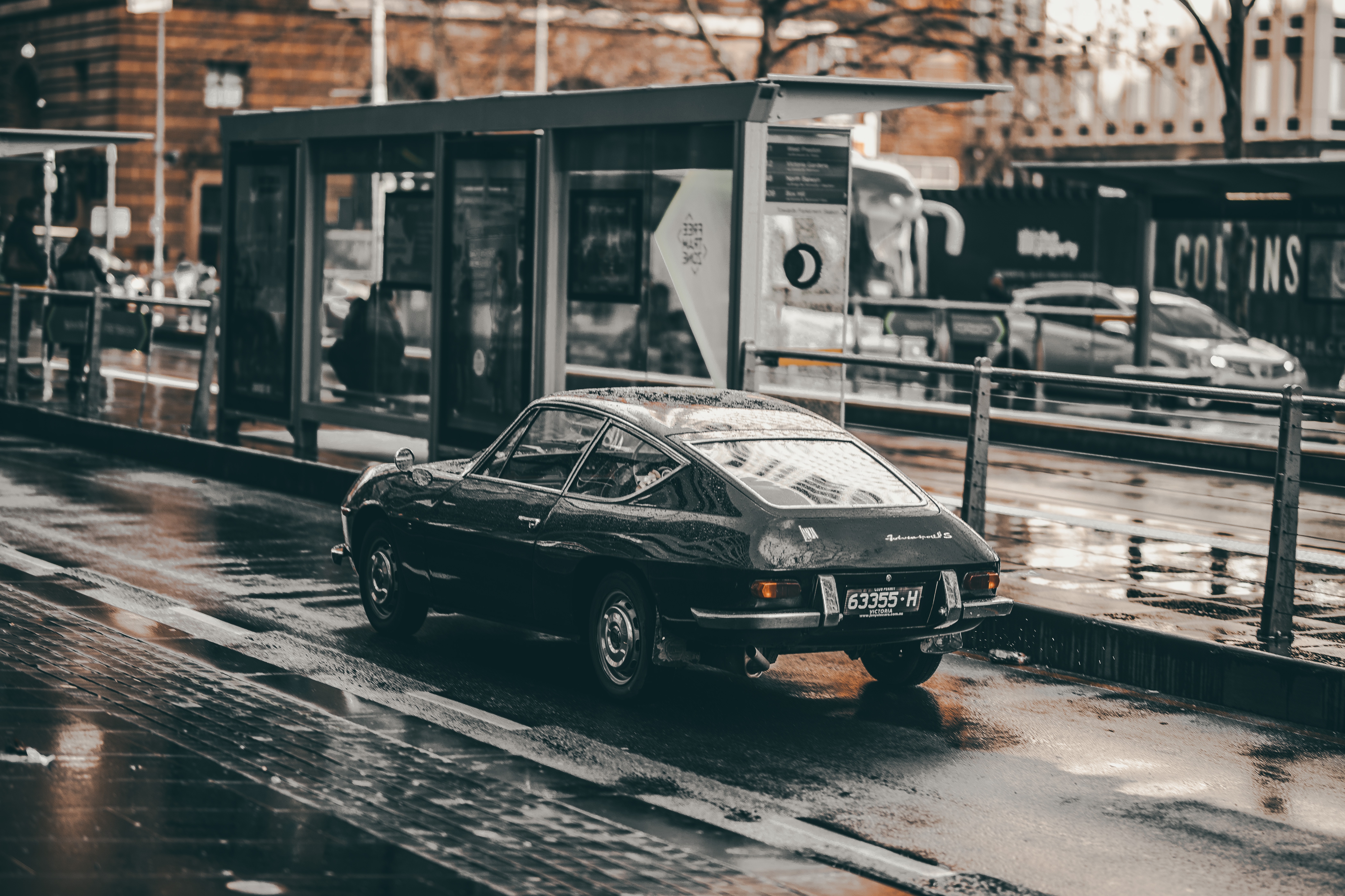 Download mobile wallpaper City, Side View, Cars, Auto, Rain for free.