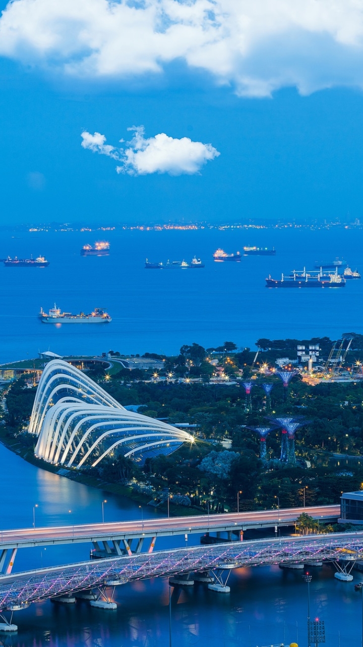 Descarga gratuita de fondo de pantalla para móvil de Noche, Rascacielos, Edificio, Singapur, Hecho Por El Hombre, Marina Bay Sands.