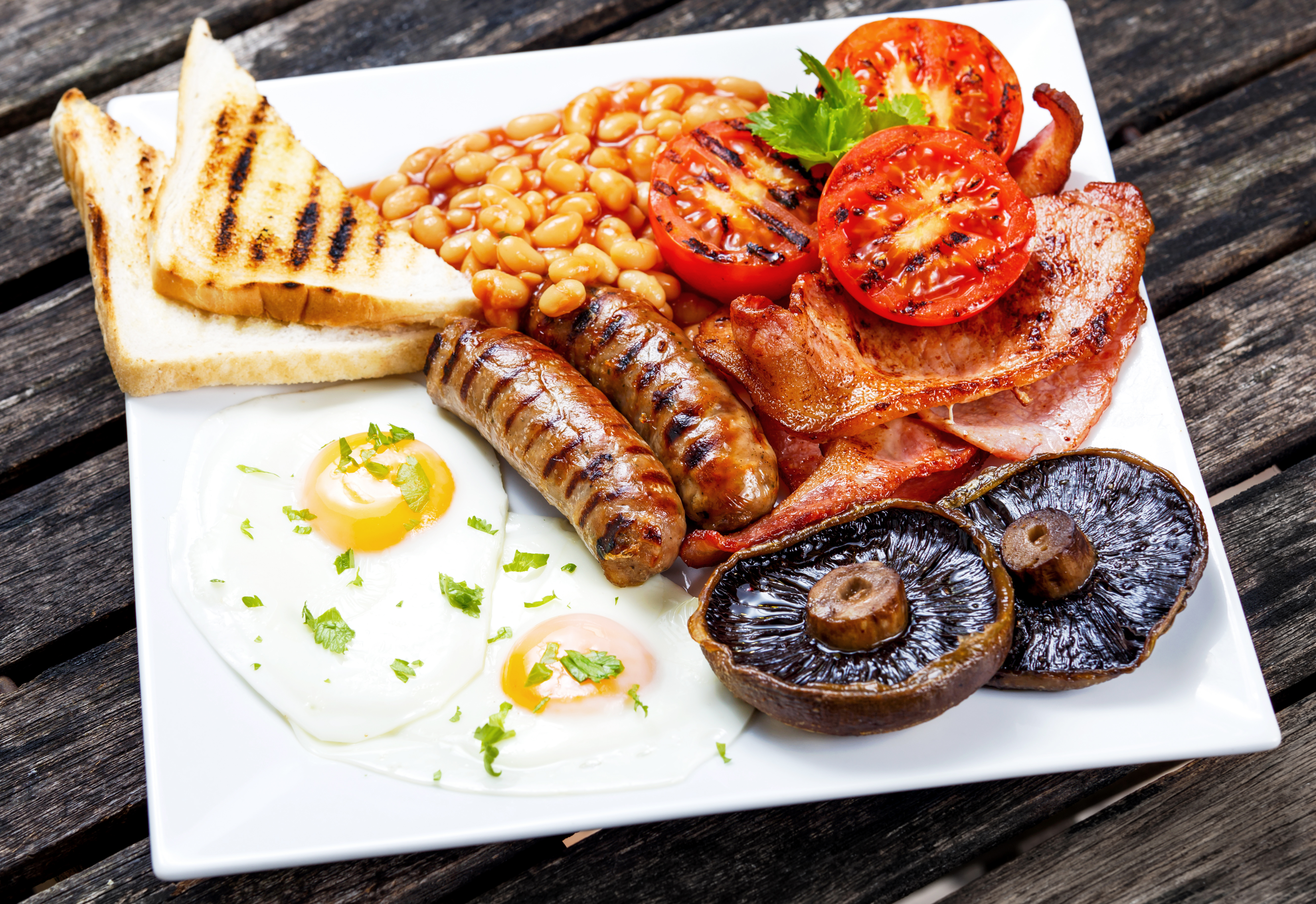 Download mobile wallpaper Food, Meat, Mushroom, Meal, Egg, Breakfast, Tomato for free.