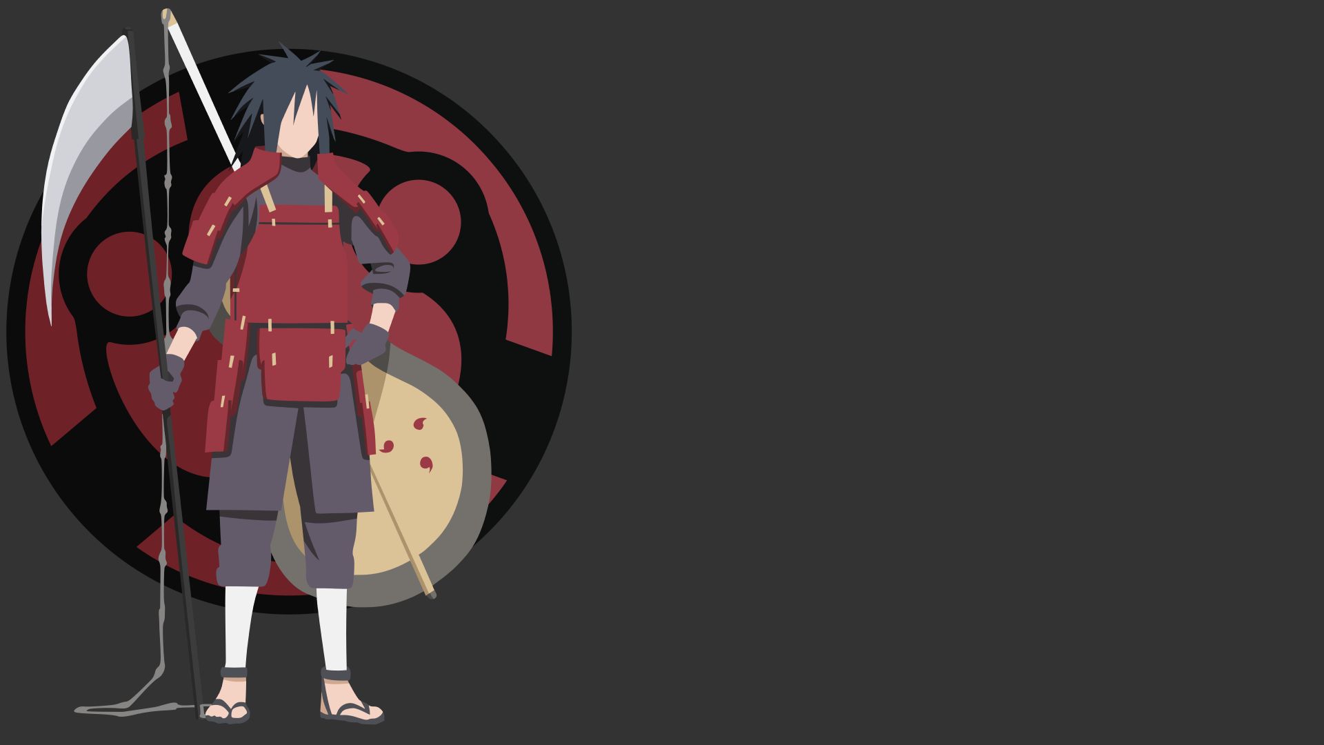 Laden Sie das Naruto, Minimalistisch, Animes, Madara Uchiha-Bild kostenlos auf Ihren PC-Desktop herunter