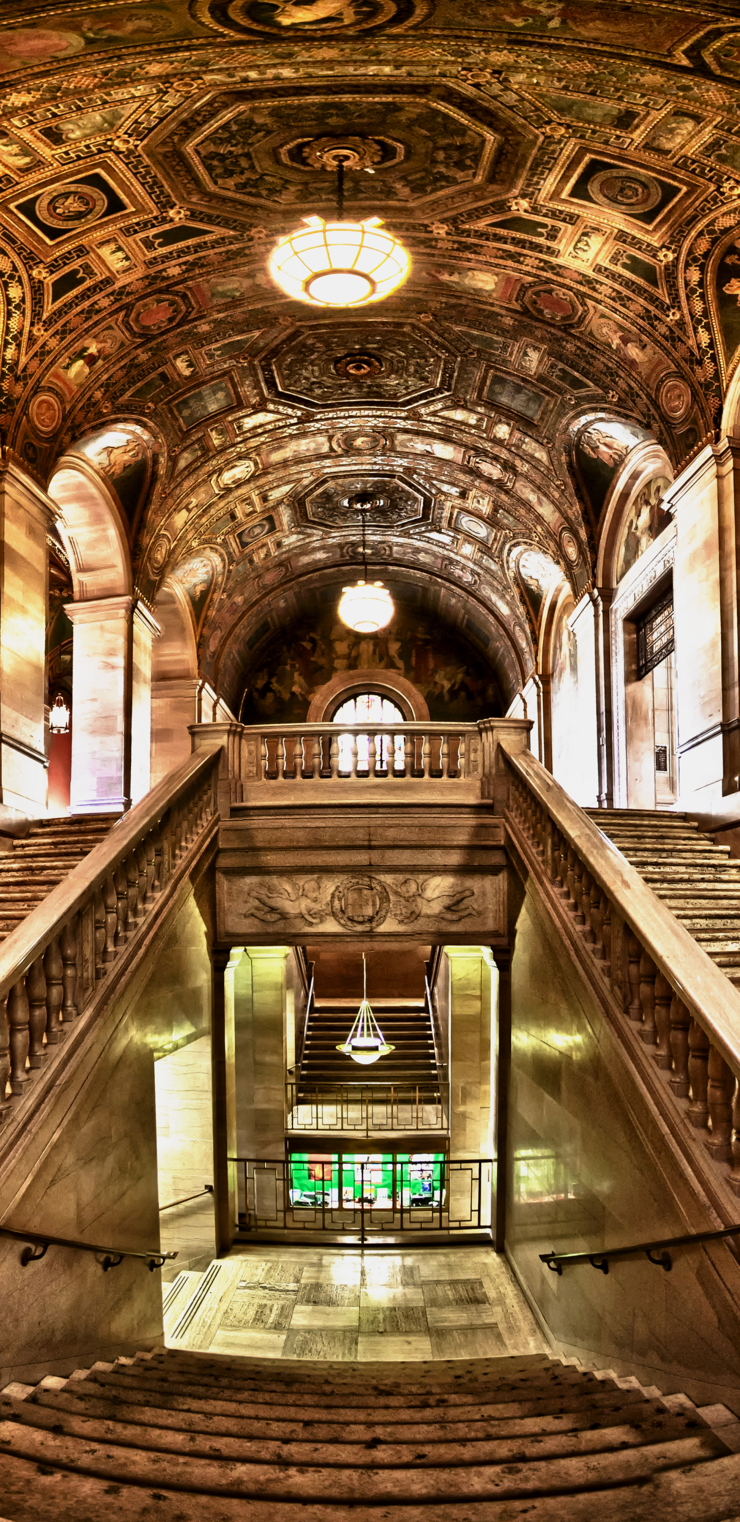 Download mobile wallpaper Architecture, Stairs, Library, Man Made, Detroit Public Library for free.