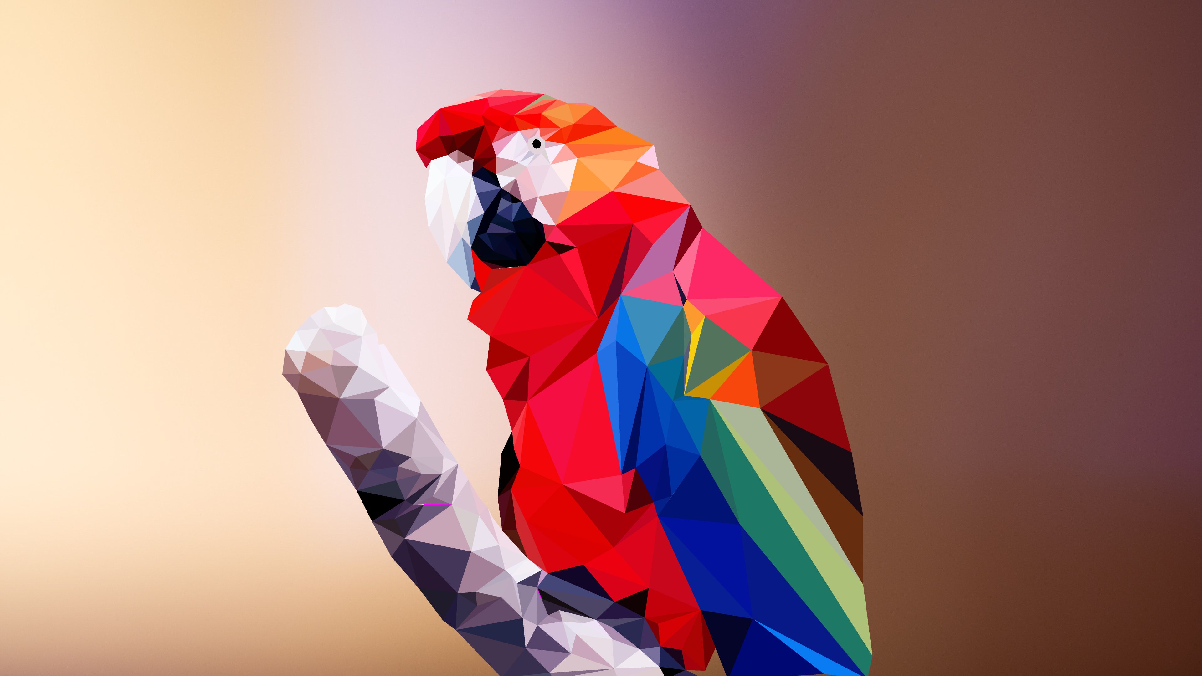 Free download wallpaper Birds, Bird, Animal, Polygon, Minimalist, Red And Green Macaw on your PC desktop