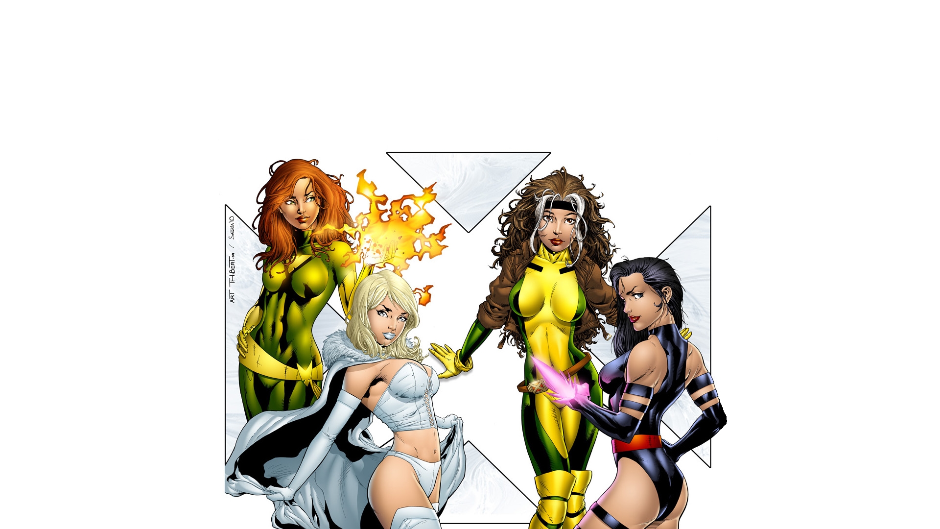 comics, x men, emma frost, jean grey, phoenix (marvel comics), psylocke (marvel comics), rogue (marvel comics)