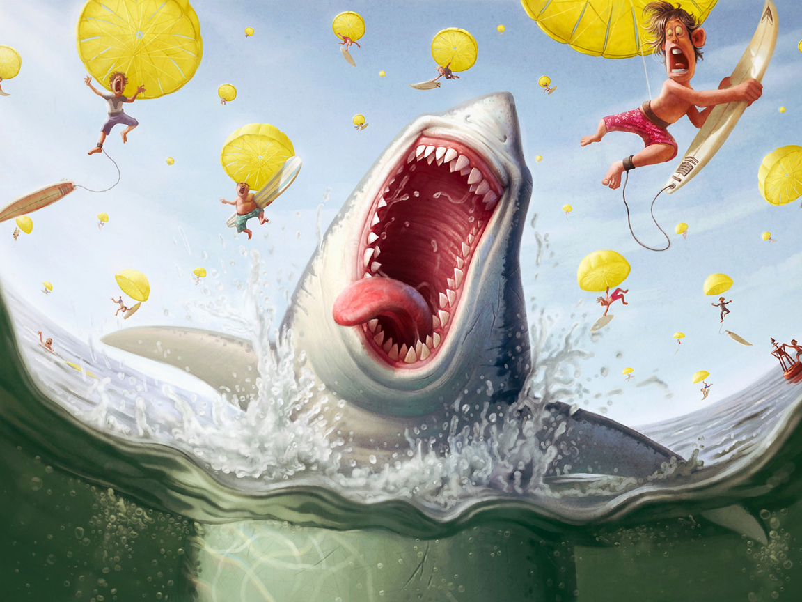 Baixar papel de parede para celular de Mar, Sharks, Imagens, Engraçado gratuito.