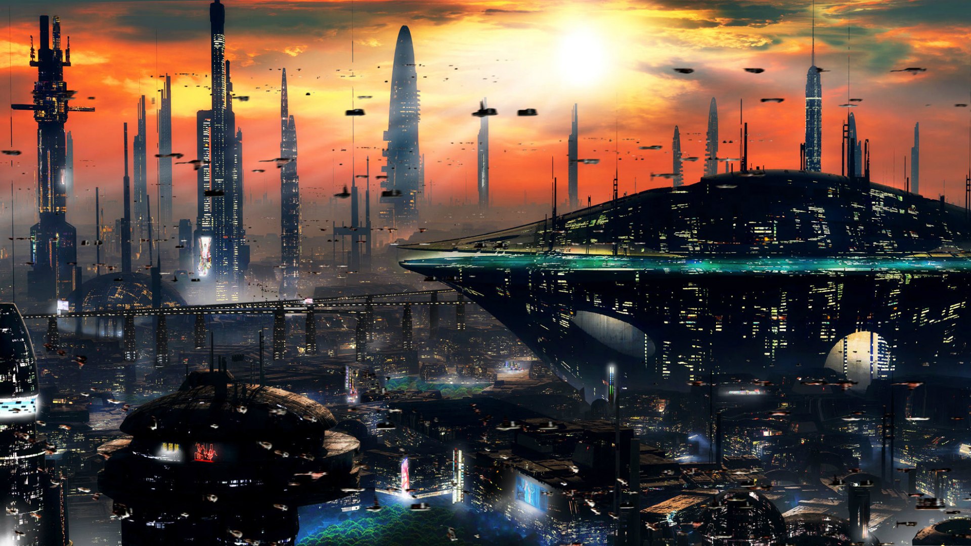 Free download wallpaper City, Sci Fi on your PC desktop