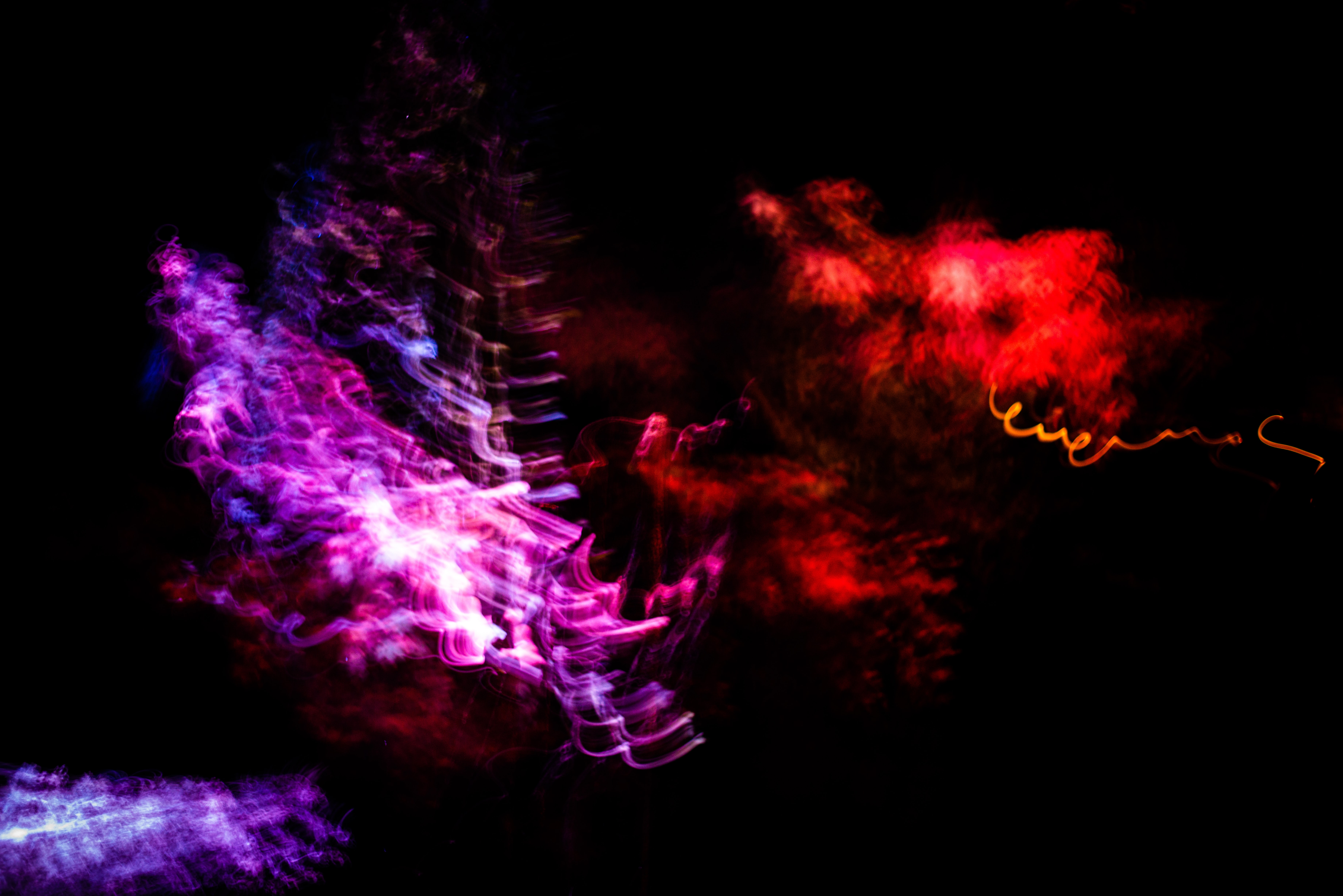 Download mobile wallpaper Distortion, Neon, Violet, Abstract, Dark, Purple for free.