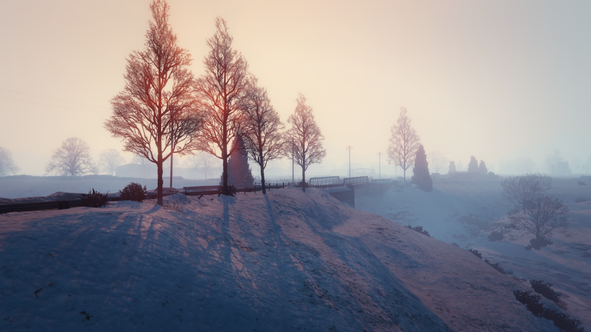 Download mobile wallpaper Snow, Tree, Video Game, Grand Theft Auto, Grand Theft Auto V for free.