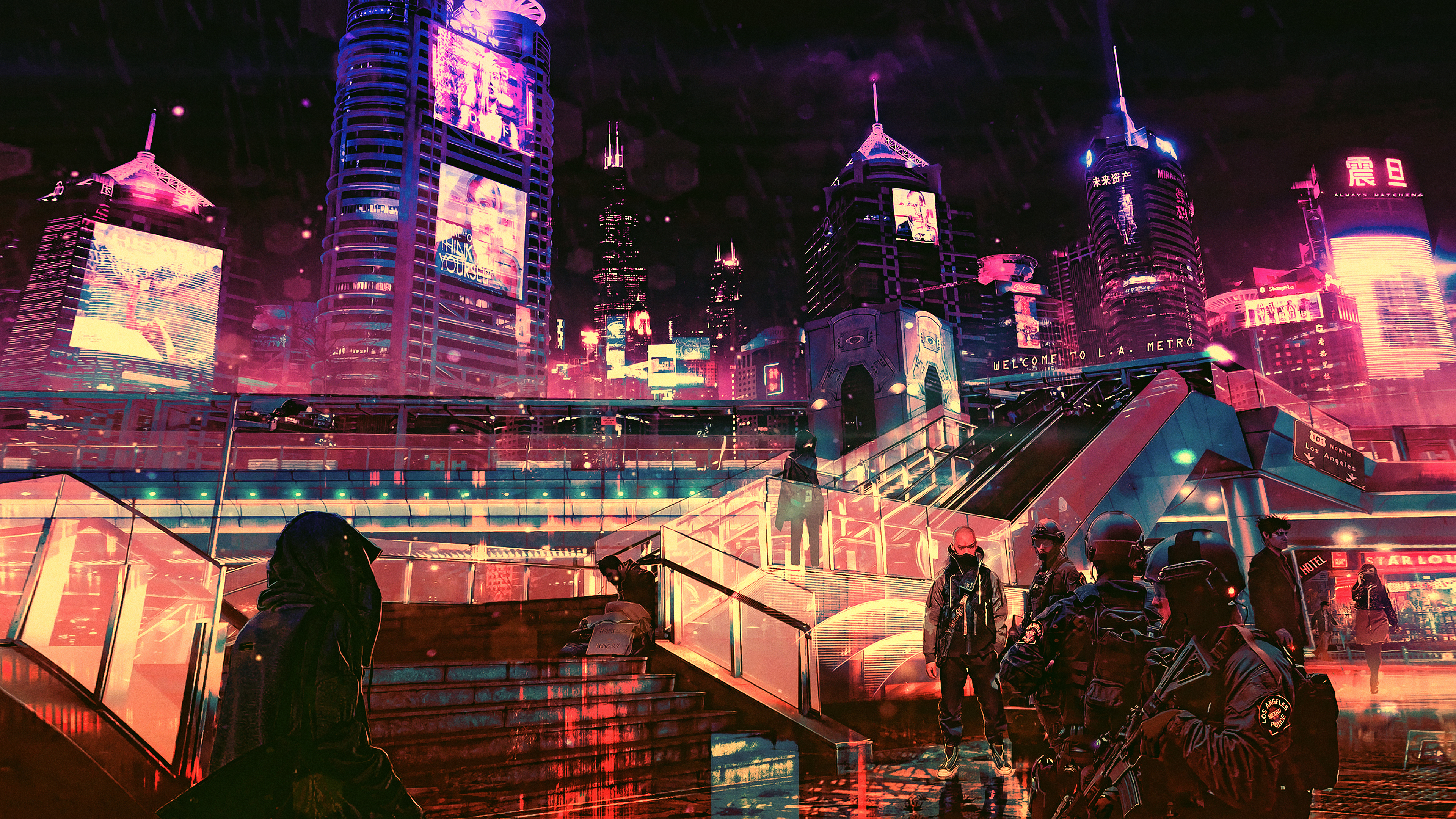 909188 descargar fondo de pantalla futurista, ciencia ficción, ciberpunk, paisaje urbano ciberpunk, ciudad futurista: protectores de pantalla e imágenes gratis