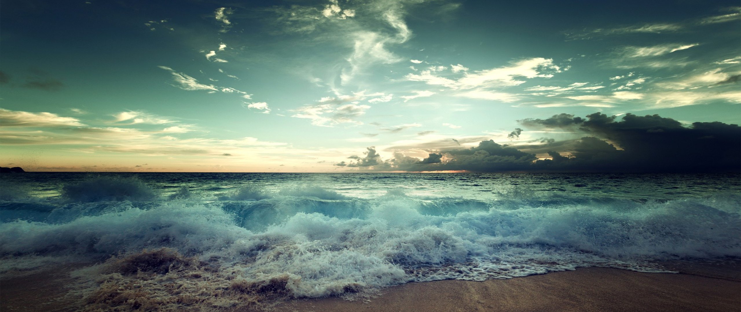Скачать обои бесплатно Море, Горизонт, Океан, Волна, Земля/природа картинка на рабочий стол ПК