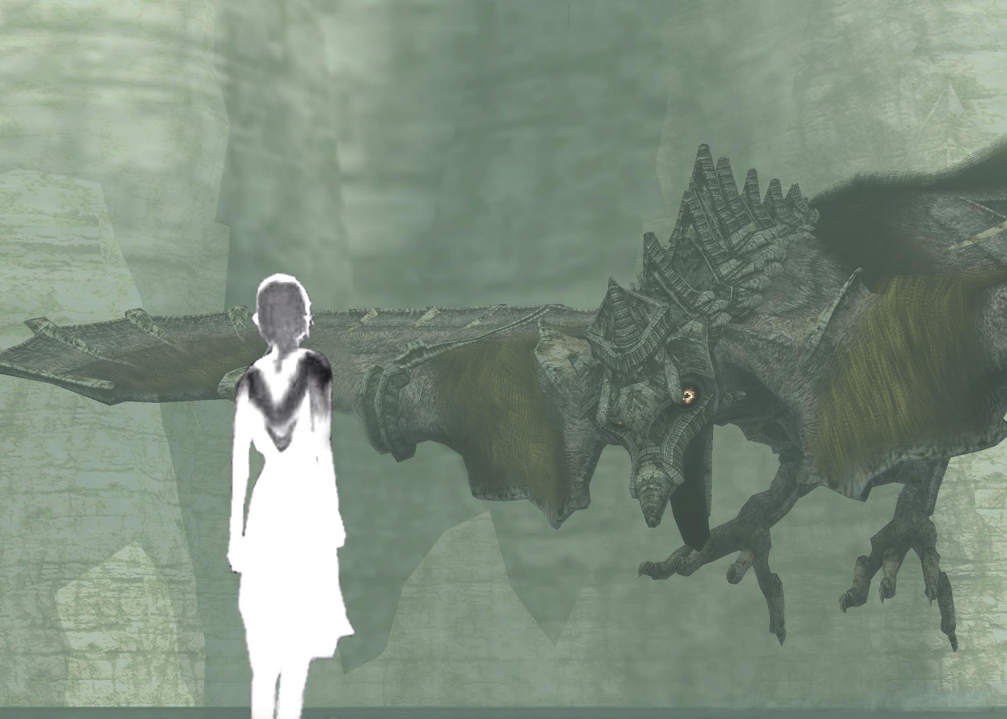 video game, shadow of the colossus, dragon