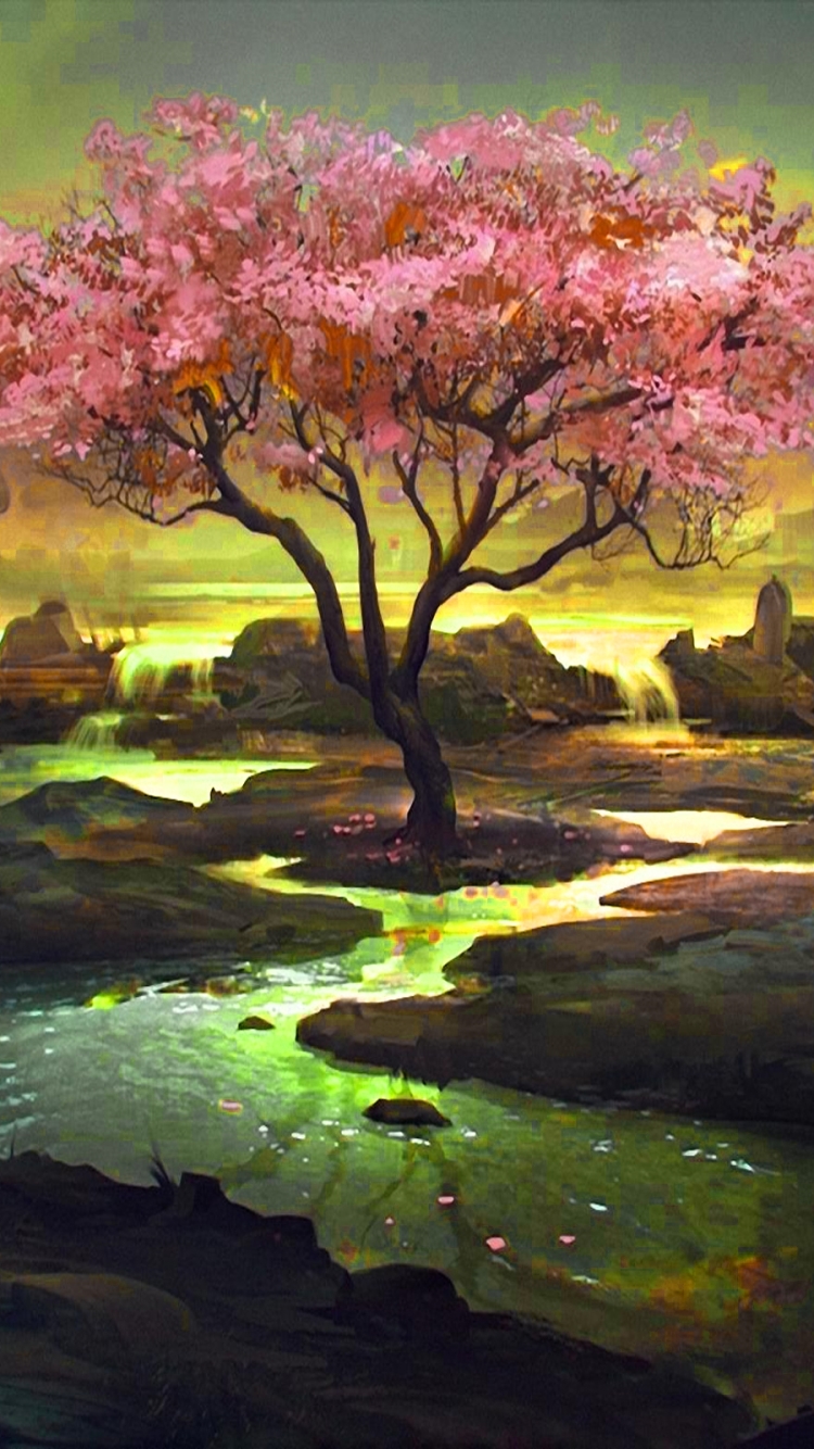 Download mobile wallpaper Landscape, Tree, Game, Magic: The Gathering, Lonely Tree for free.
