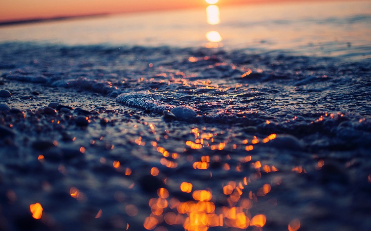 Download mobile wallpaper Drops, Sunset, Water, Landscape for free.
