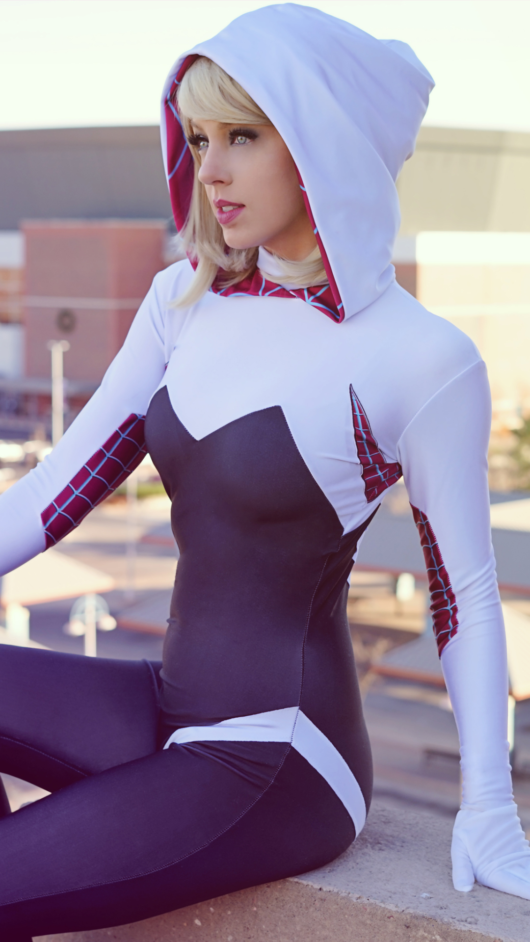 Download mobile wallpaper Hood, Women, Cosplay, Gwen Stacy for free.