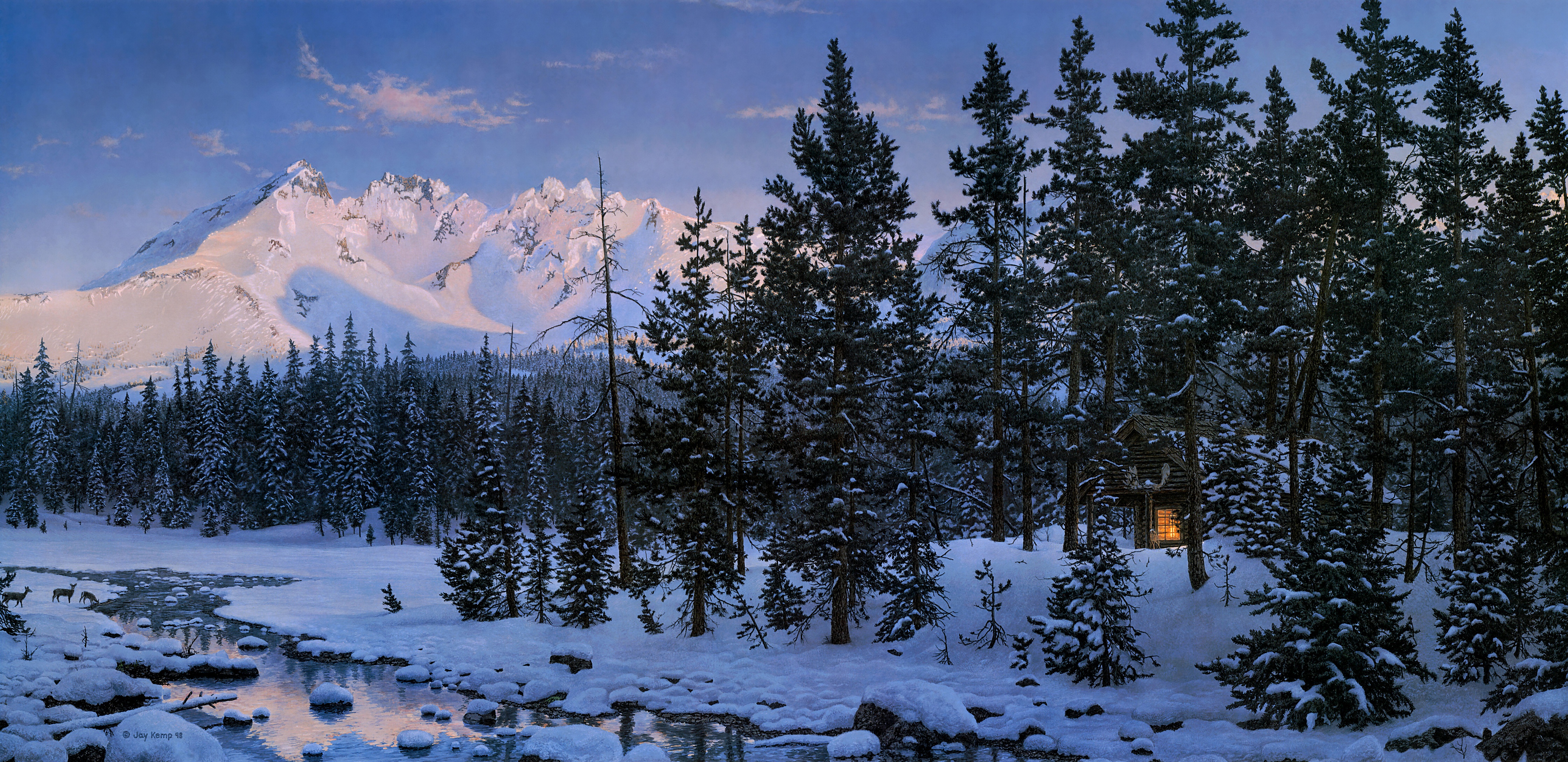 Laden Sie das Winter, Wald, Gebirge, Hütte, Fotografie-Bild kostenlos auf Ihren PC-Desktop herunter