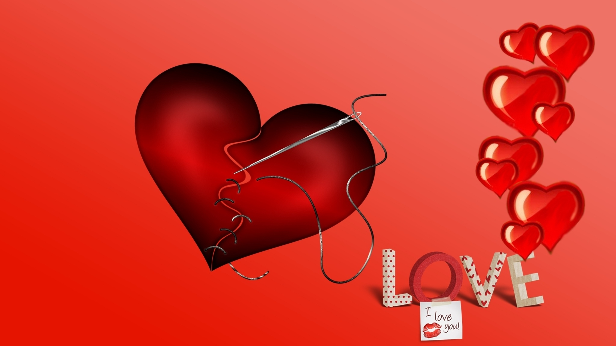 無料モバイル壁紙愛する, バレンタイン・デー, 心臓, ホリデーをダウンロードします。