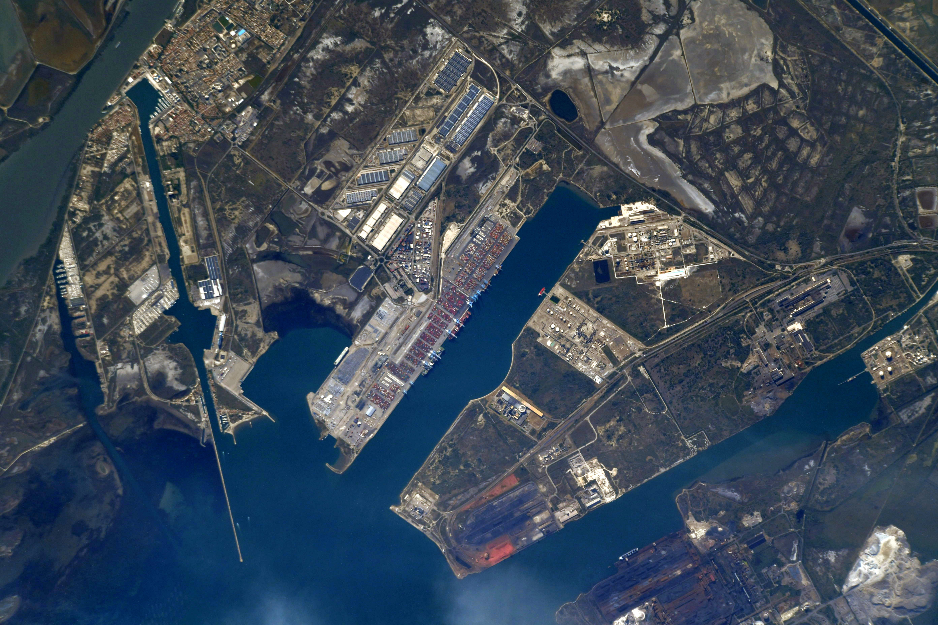 Free download wallpaper Earth, France, Harbor, From Space on your PC desktop