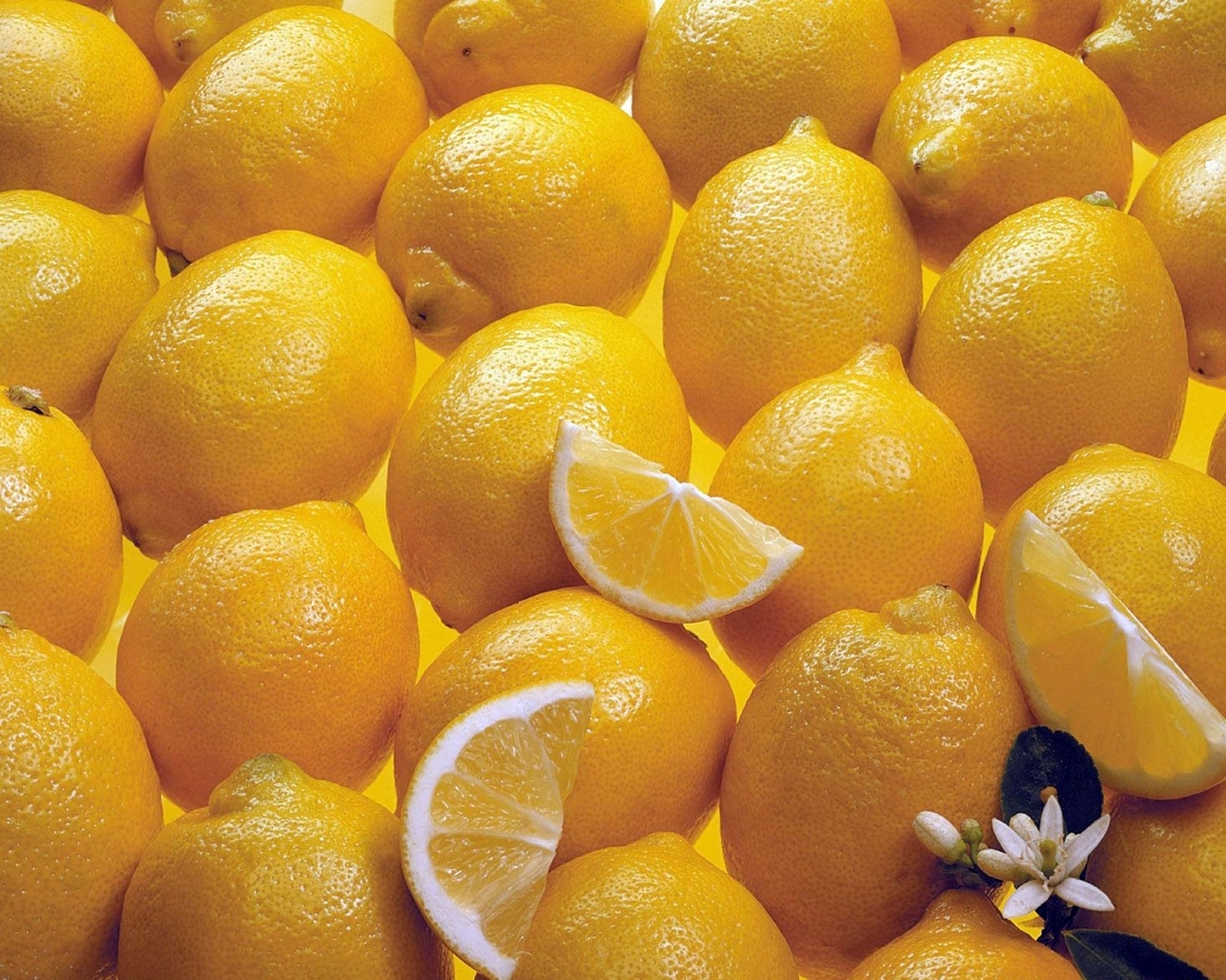 lemons, food, fruits, background, yellow